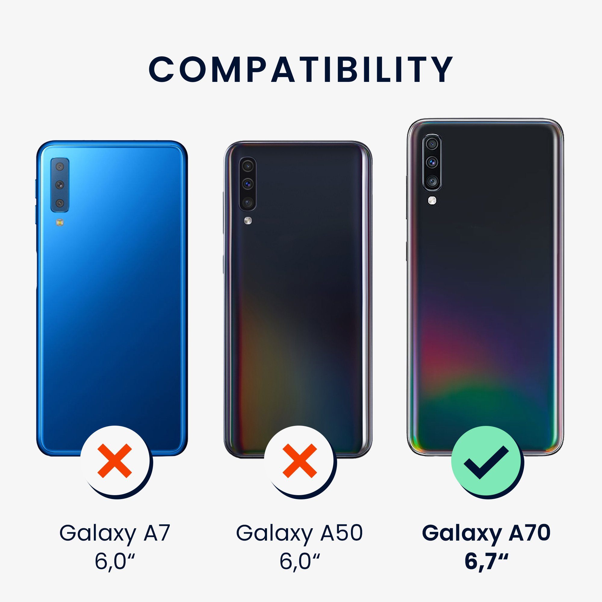 kwmobile Handyhülle Hülle für Samsung Galaxy A70, Hülle Silikon - Soft Handyhülle - Handy Case Cover