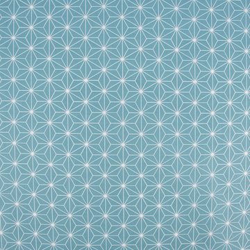 SCHÖNER LEBEN. Stoff Tischdeckenstoff besch. Baumwolle CASUAL Stern Motiv grafisch altblau, abwaschbar