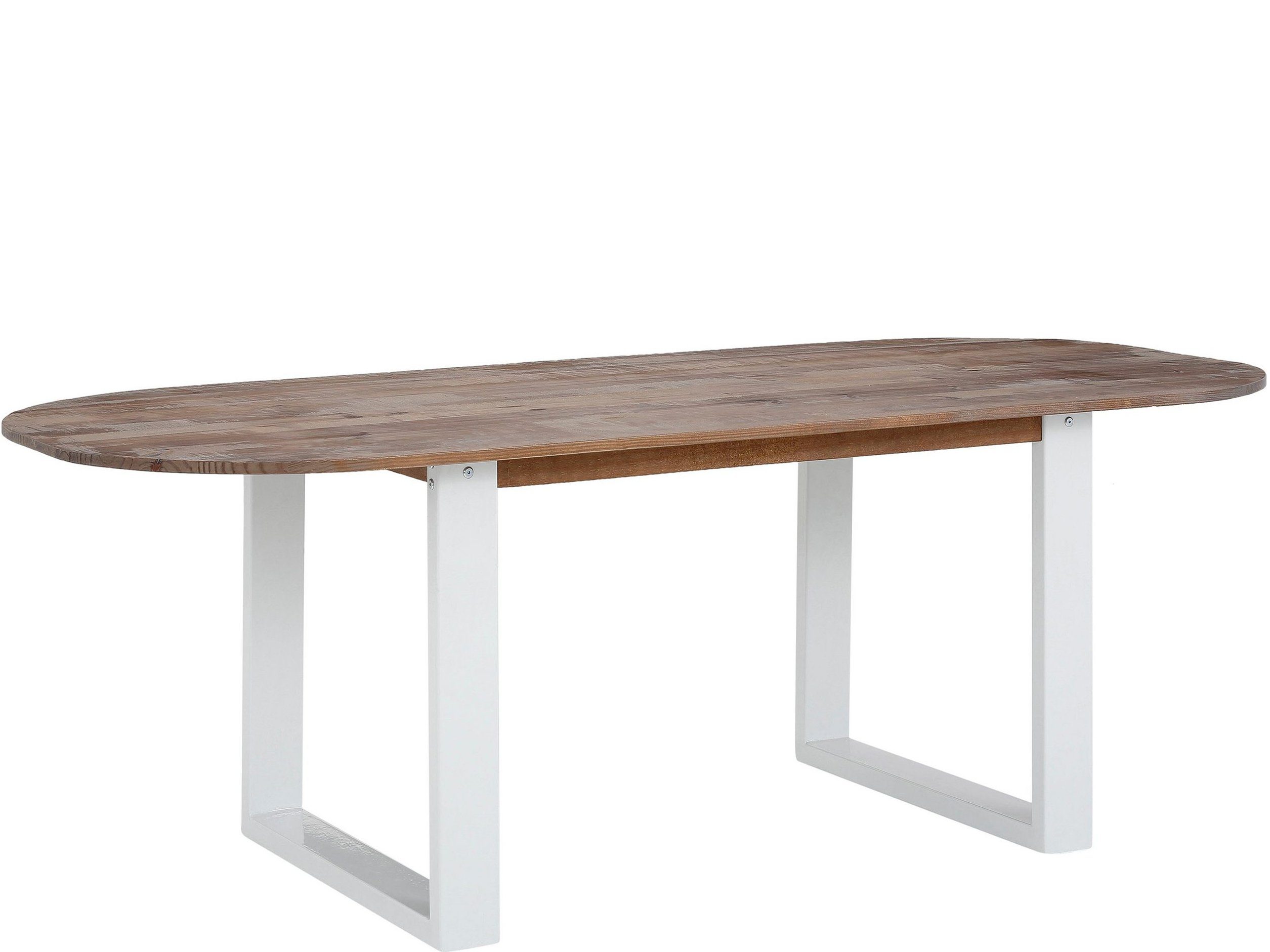 Laslo, Tisch aus Massivholz Metall Esstisch loft24 Kufengestell Kiefer ovaler aus mit