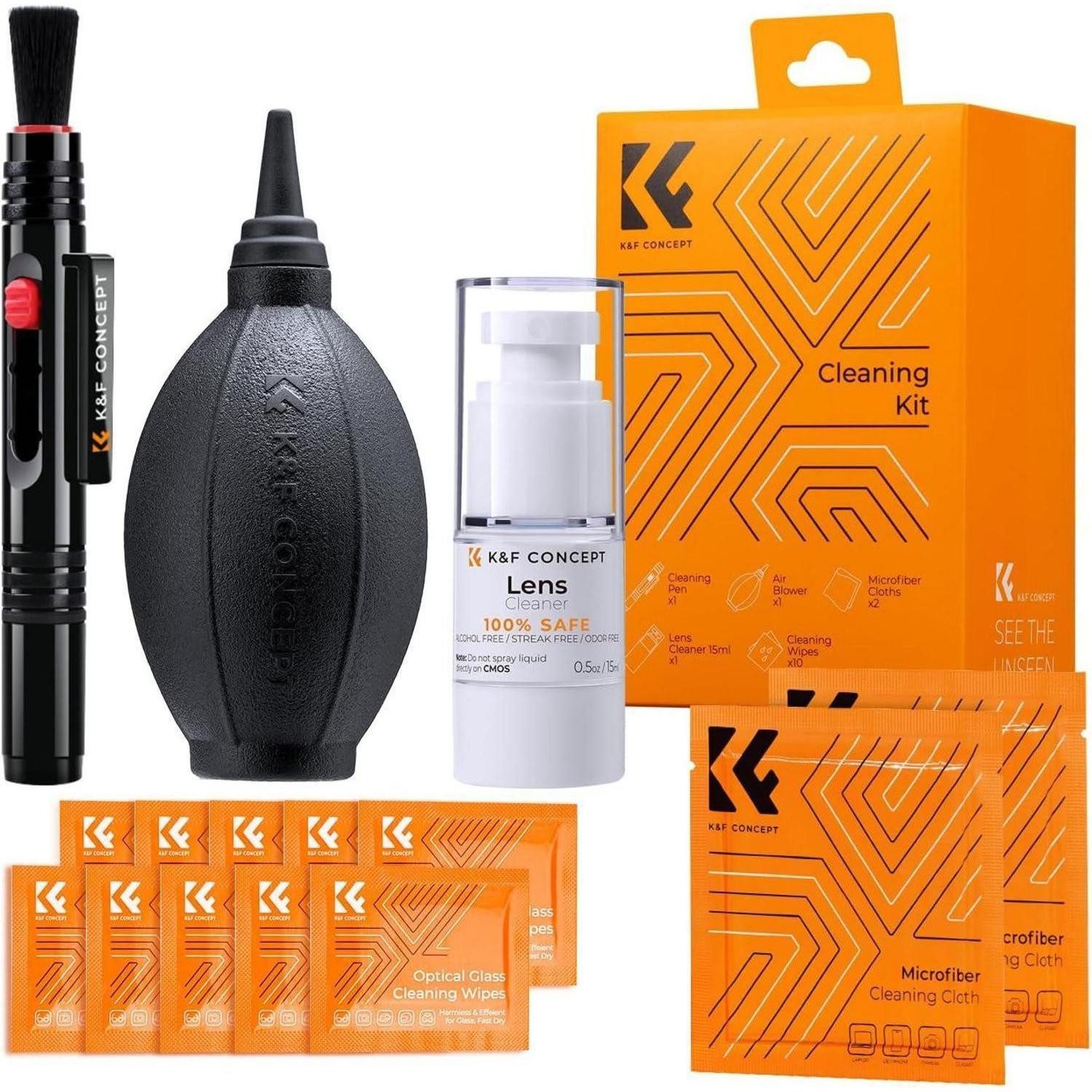 LuxusKollektion Reinigungsstift Kamera Reinigungsset 15-in-1 für Linsen Objektivreinigung Fototour