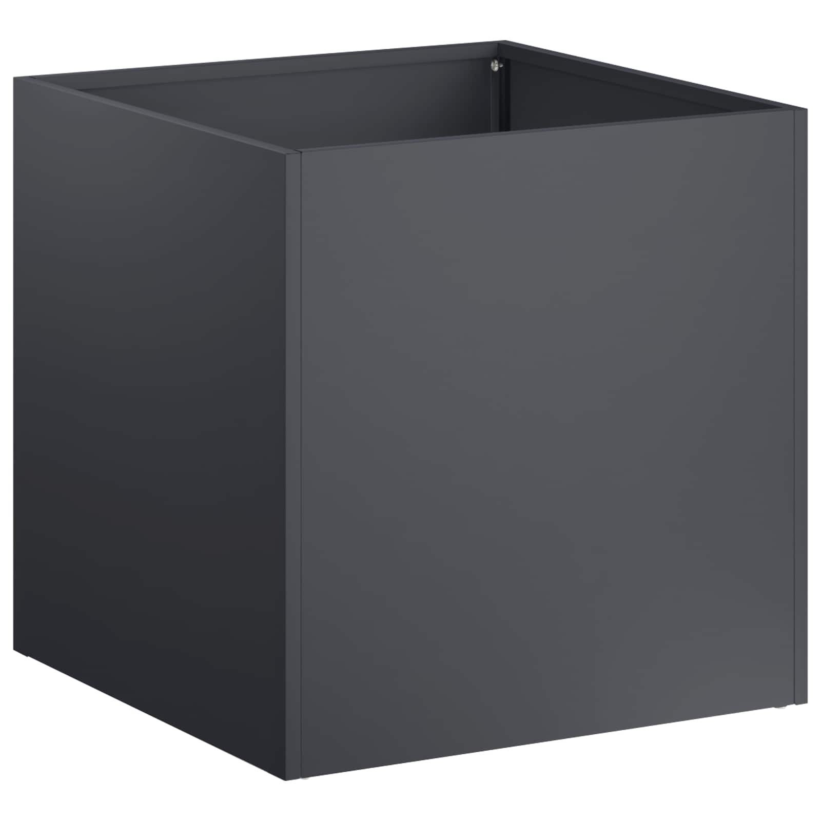 vidaXL Blumentopf Garten-Pflanzgefäß Anthrazit 25 x 25 x 25 cm (1 St)