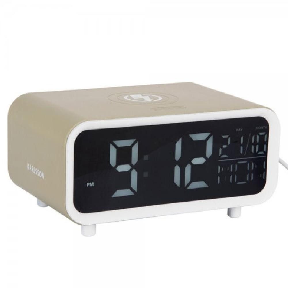 Karlsson Wecker Wecker Alarm Clock Chunky LED mit Lademöglichkeit für Handy Tea Green