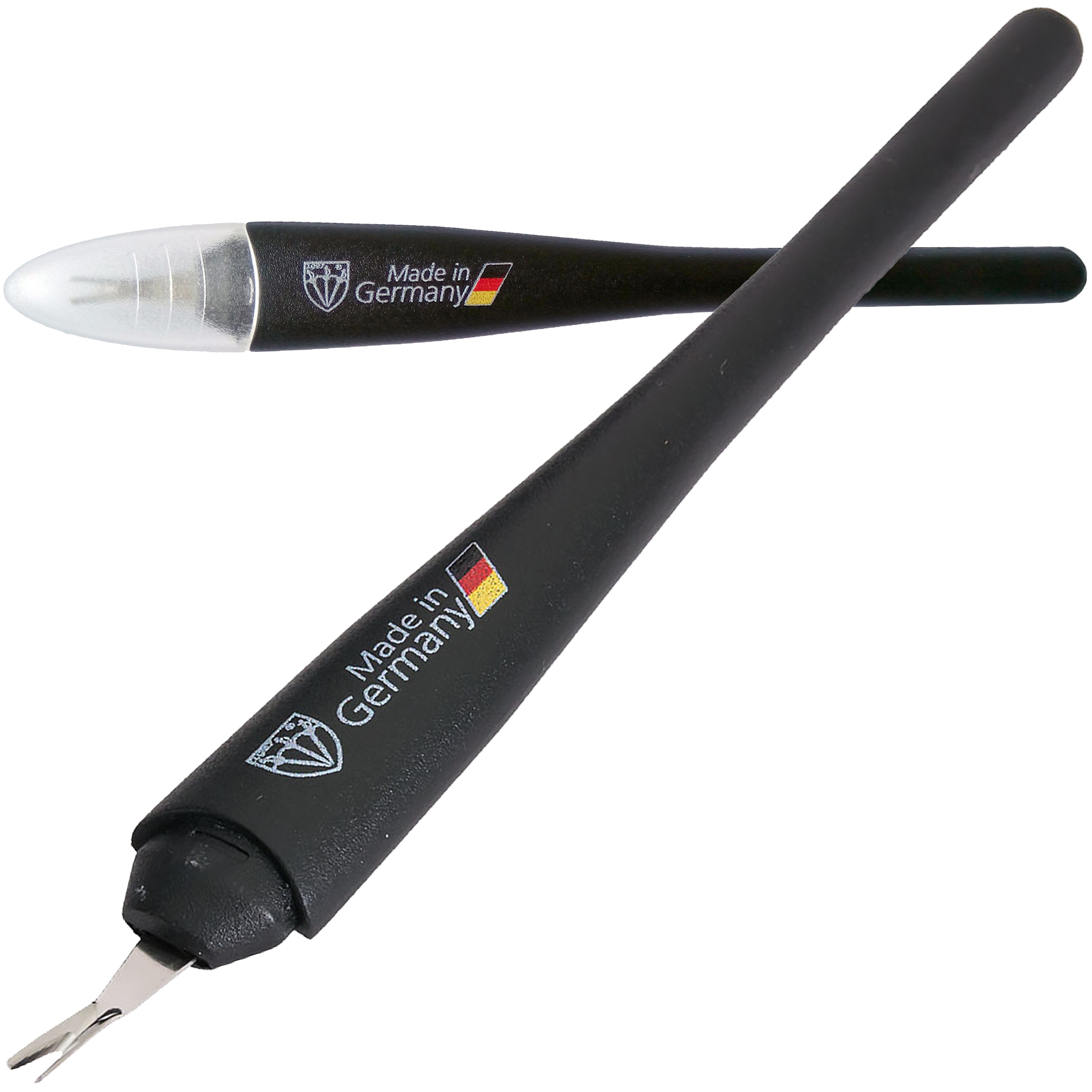 3 SCHWERTER Nagelhautmesser Nagelhautentferner, Maniküre Set mit Kunststoffetui, 2-tlg., Exaktes Nagelmesser mit extra scharfer V-Klinge, Made in Germany