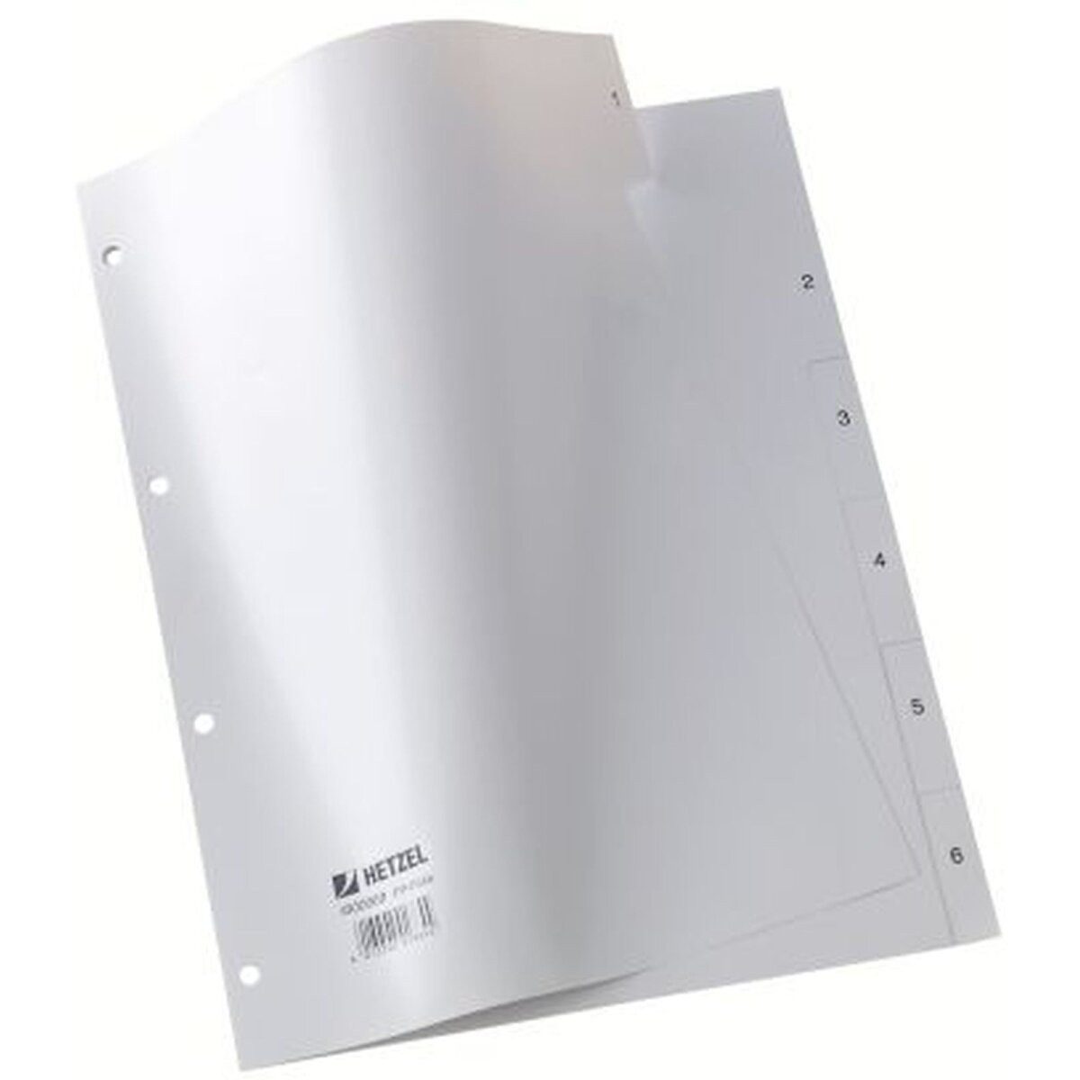 HETZEL Aktenordner Plastikregister 1-6 A4 PP 6 Blatt grau