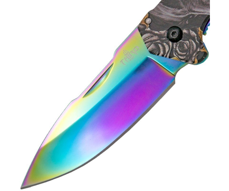 Third Taschenmesser Third Taschenmesser Demon Rainbow, bunte Klinge, 420er Stahl, Clip, (1 St), mit Gürtelclip