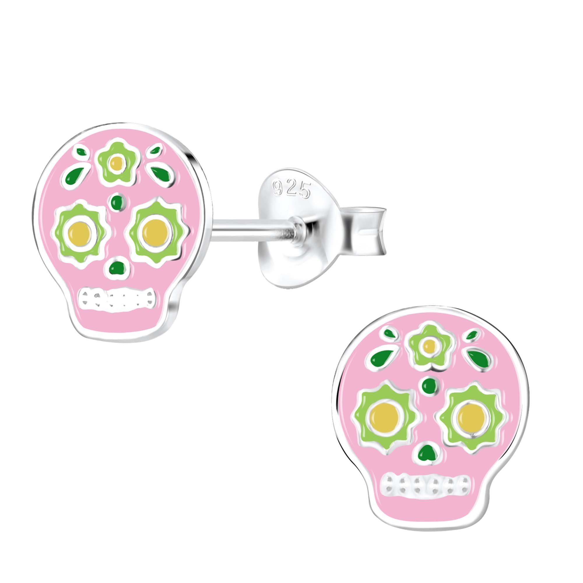 Paar Ohrstecker Kinder Ohrringe Totenkopf 925 Silber