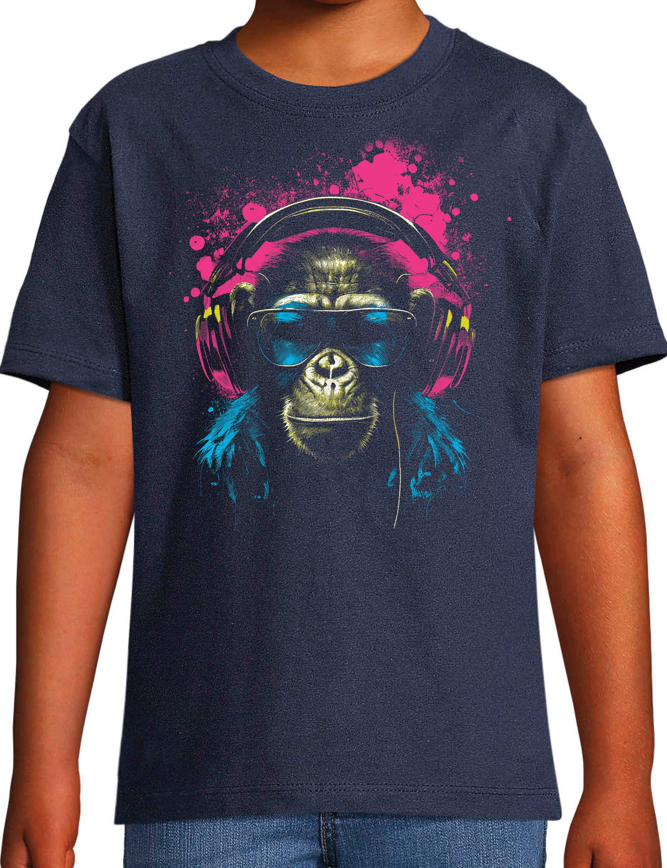 Youth Designz T-Shirt Affe mit Headset Kinder T-Shirt mit trendigem Frontprint – Bild 2 von 4
