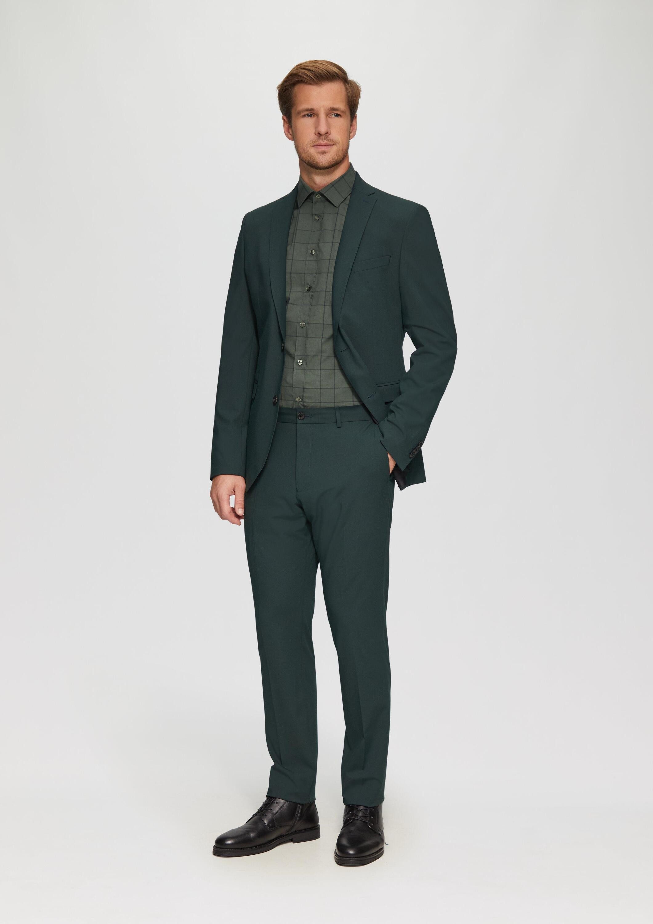 s.Oliver Langarmhemd Hemd Tailored Fit: Kariertes Hemd aus Baumwollstretch