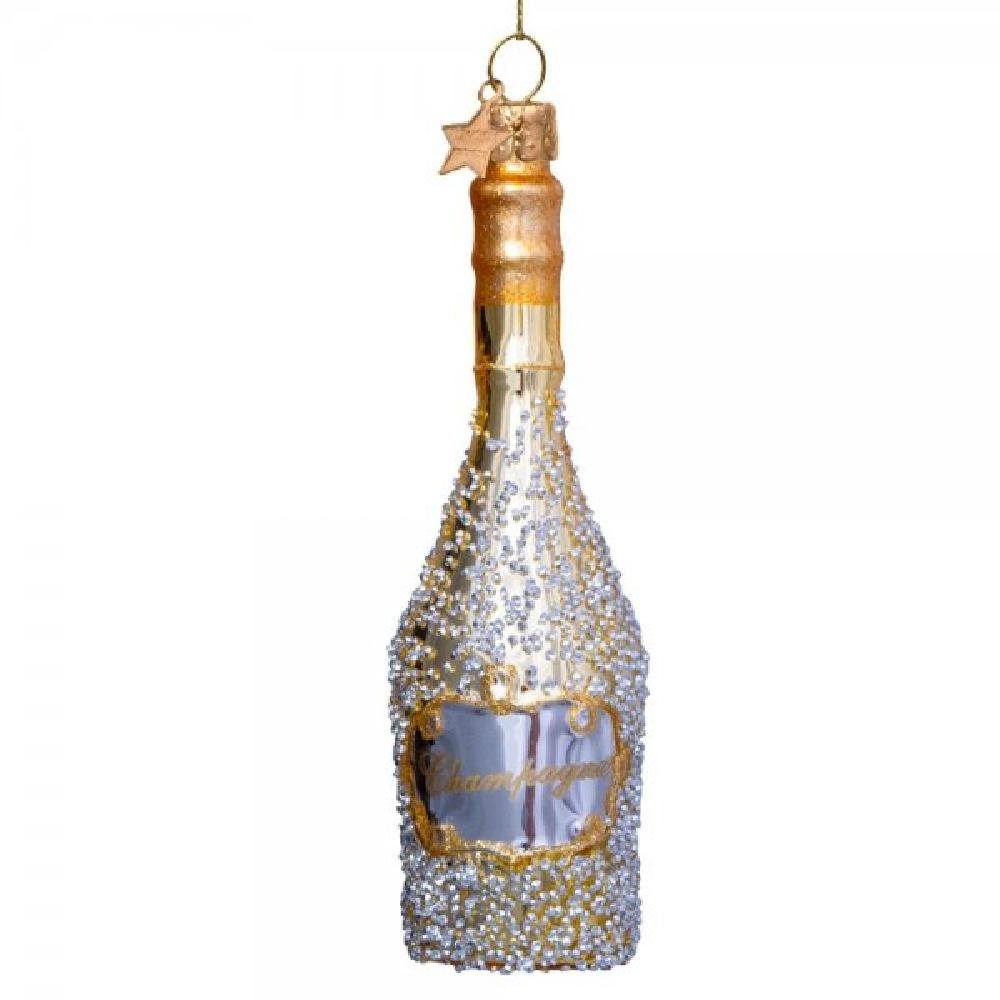 Christbaumschmuck Ornament Flasche Champagner Gold