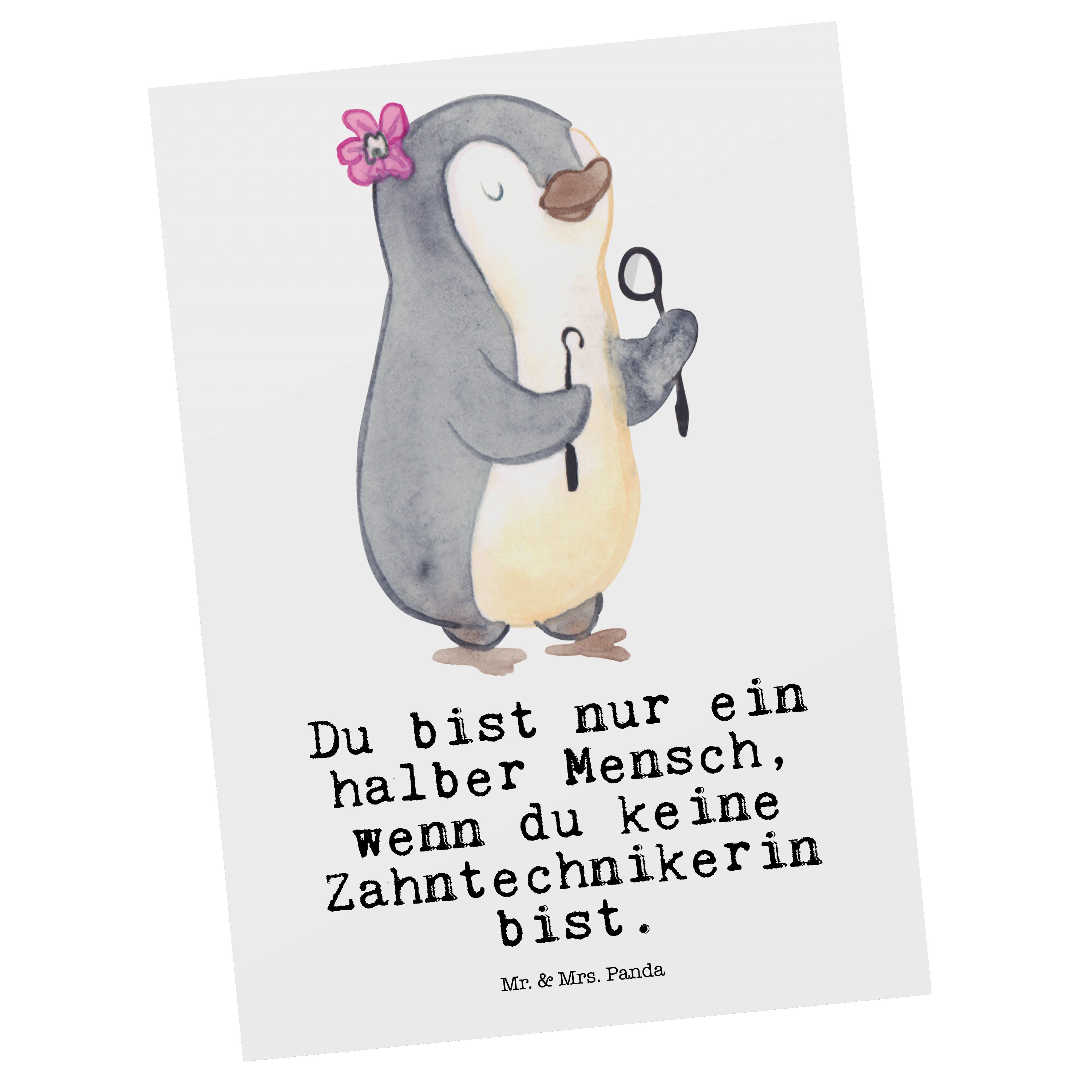 Zahntechnikerin & Grußkarte, mit Herz Postkarte Weiß Geschenk, - - Mr. Arbeits Karte, Panda Mrs.