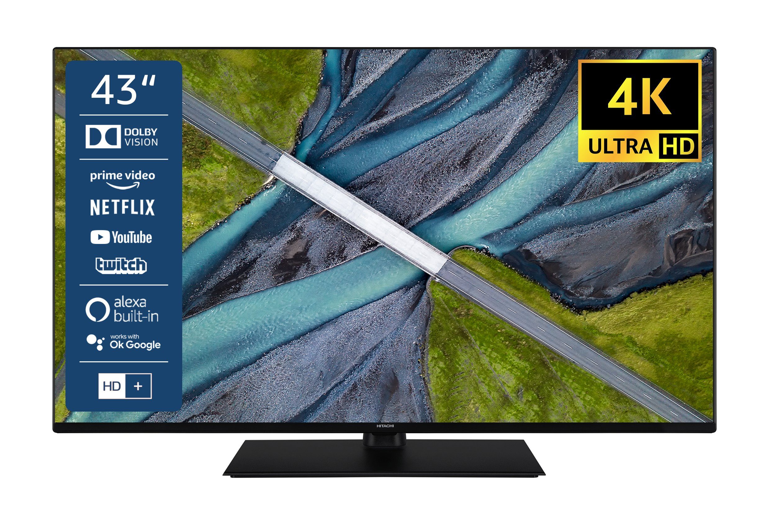Hitachi U43L7300 LED-Fernseher (108 cm/43 Zoll, 4K Ultra HD, Smart TV,  Dolby Vision HDR, Triple-Tuner, Alexa Built-In, Sound by JBL, Bluetooth - 6  Monate HD+ inklusive) online kaufen | OTTO