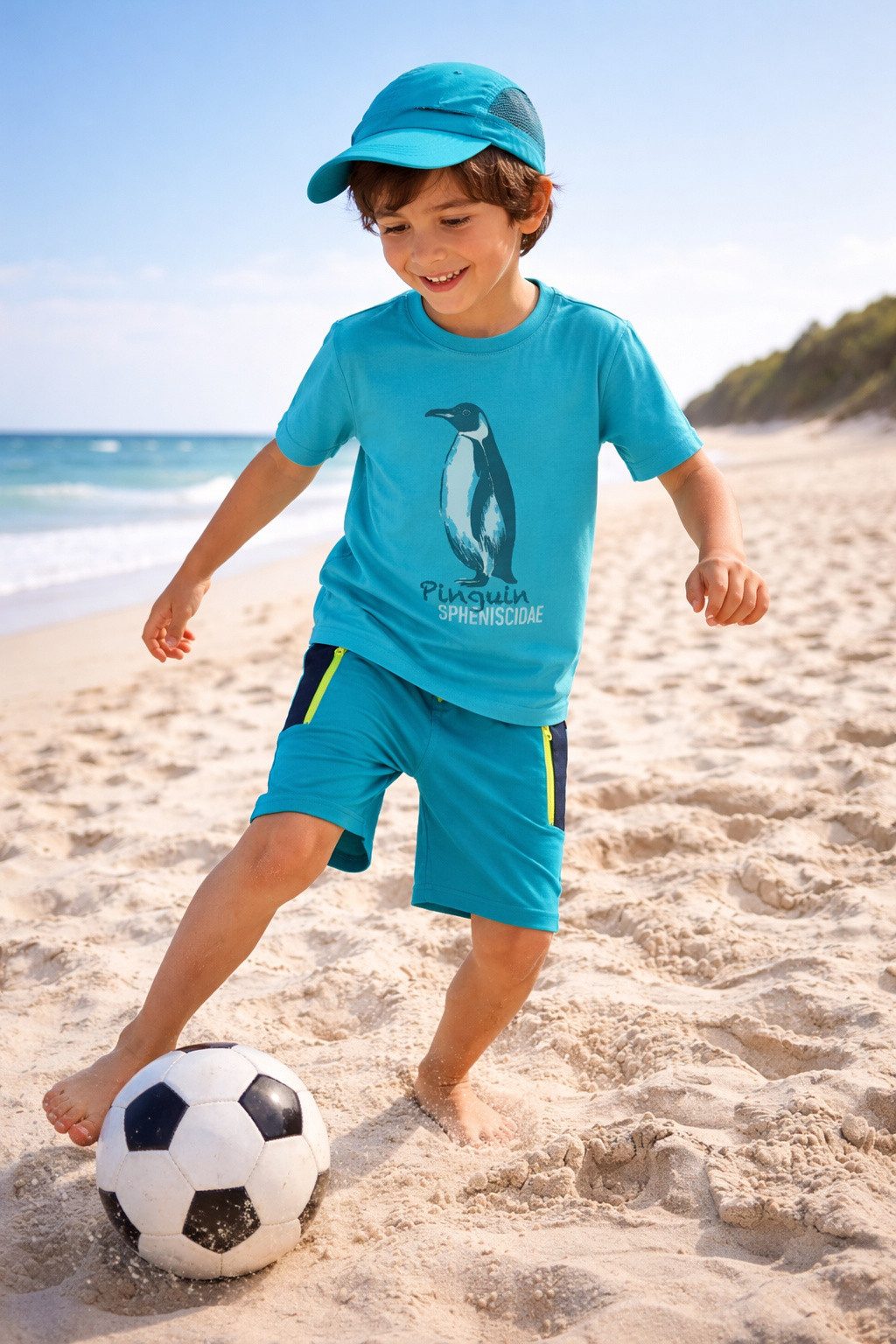 JAKO-O Print-Shirt JAKO-O Kinder T-Shirt Tier, aqua, Pinguin – Bild 3 von 4
