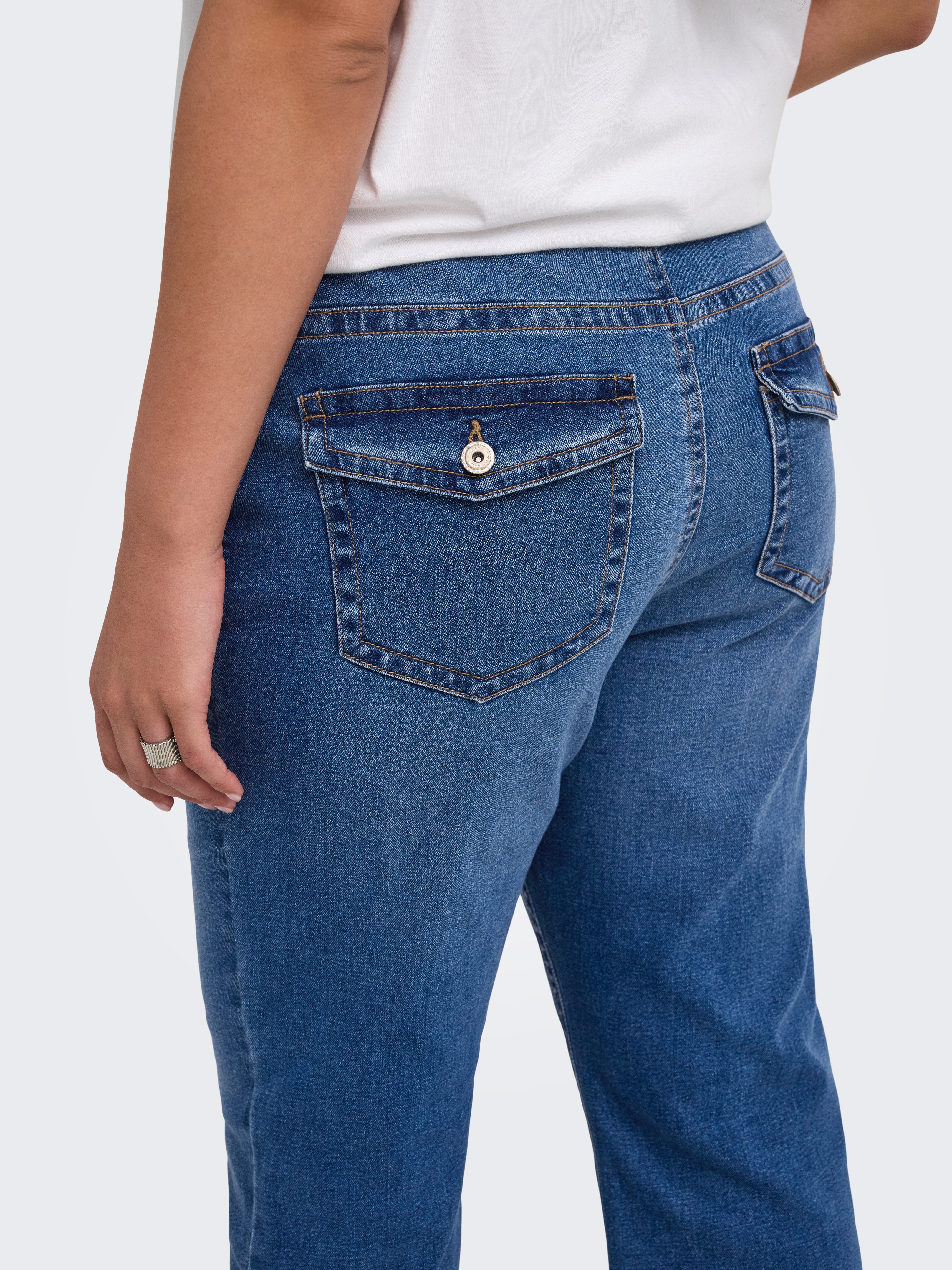 ONLY CARMAKOMA Bootcut-Jeans CARPHOEBE REG BACK POC FLA PIM852 NOOS Baumwollmischung, Regular Waist – Bild 2 von 5
