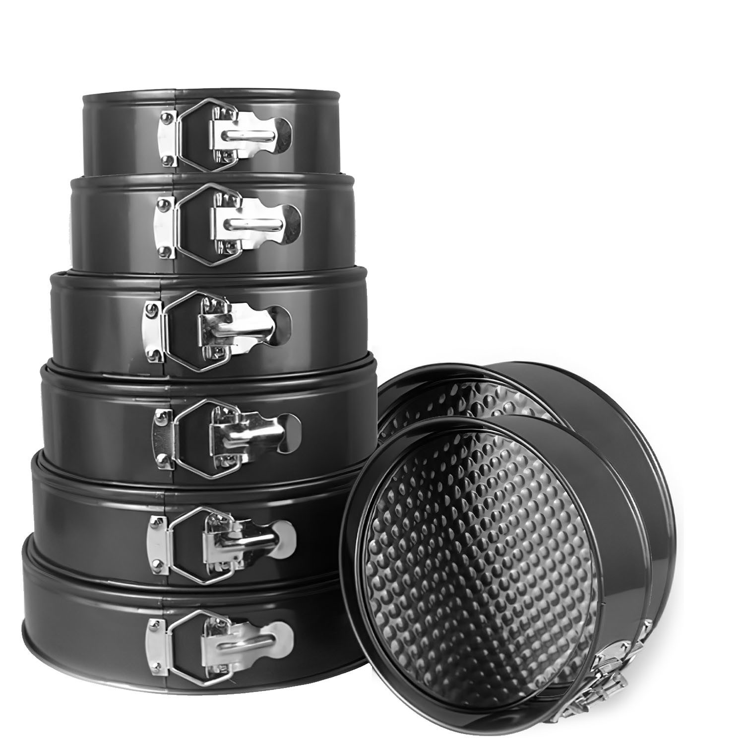 SURFOU Brotbackform Kuchenform Springform Форми для випічки Boden Antihaftbeschichtet Leakfest, 8ps Rund Wabenboden Backform aus Verdicktem Kohlenstoffstahl 280°