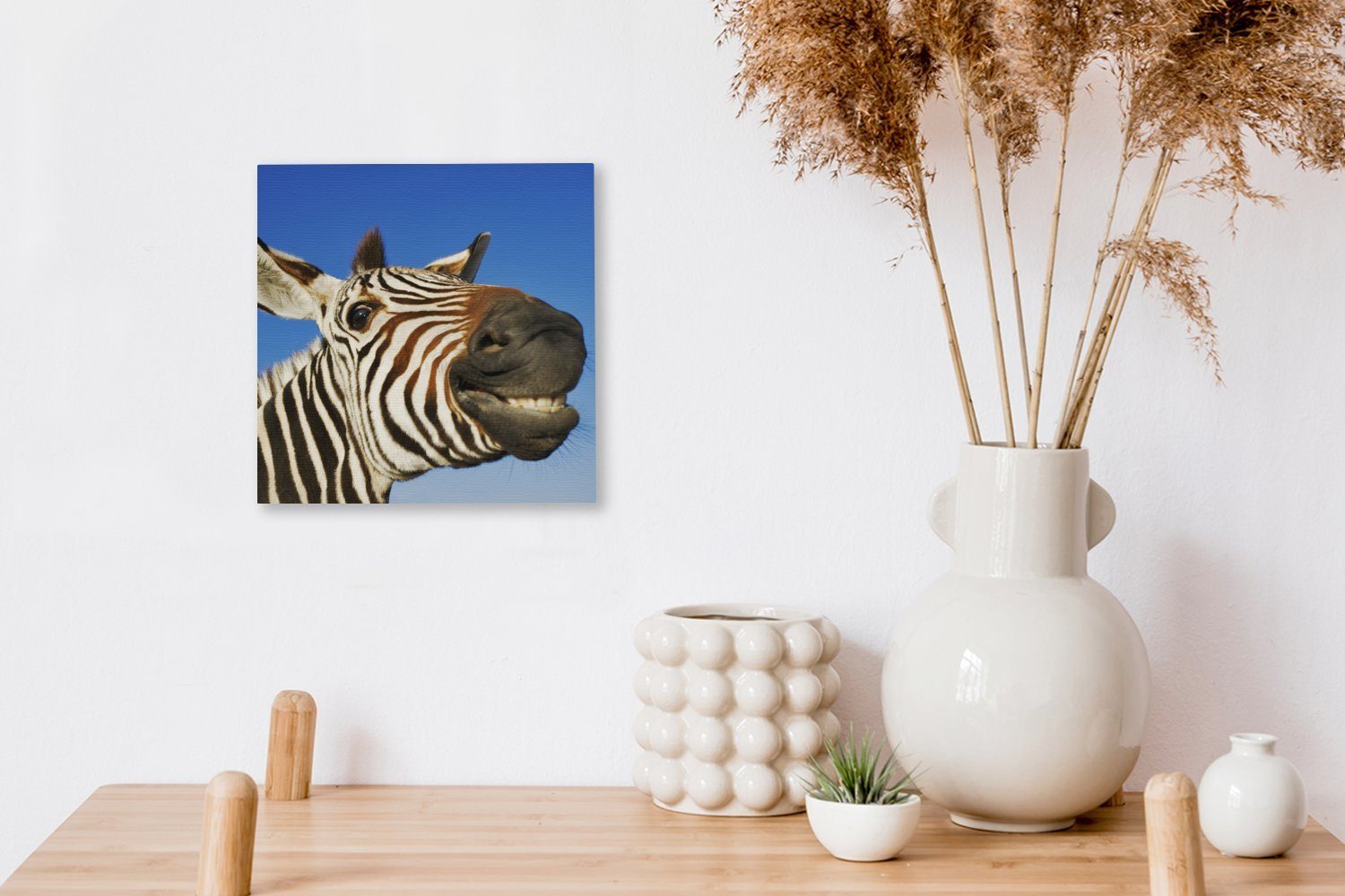 Schlafzimmer Jungen Wohnzimmer Leinwand OneMillionCanvasses® Leinwandbild für Lustig St), - (1 Bilder Mädchen, - Zebra - Kinder -