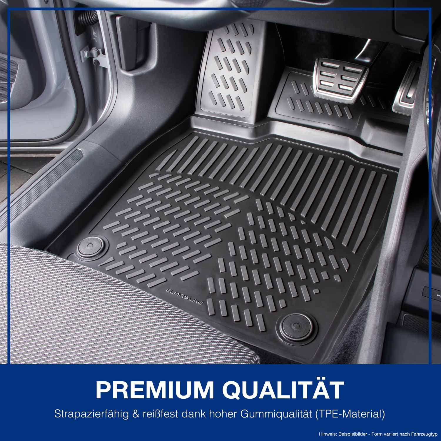 ELMASLINE Car Floor Mats for VW Sharan 2010-2024 [II] - 3D Rubber Mats - Odorless, for VW Sharan - Extra High Edge for More Protection, Fits VW Sharan 2010-2024