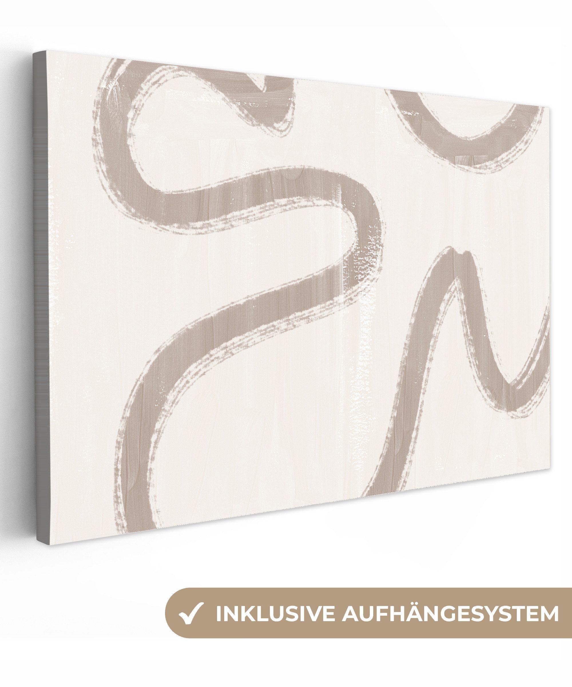 Leinwandbild Moderne Kunst - Beige - Abstrakt