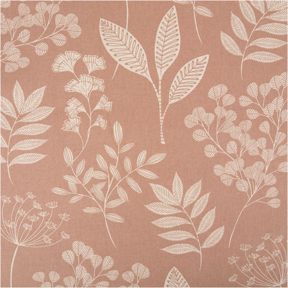 SCHÖNER LEBEN. Stoff Dekostoff Meterware Halbpanama Delicate Flora Branch braun 140cm, pflegeleicht