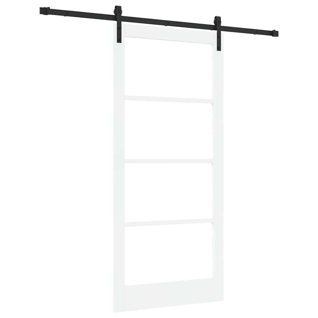 vidaXL Haustür Schiebetür ORKDAL Weiß und Schwarz 93 x 202 cm (1-St)
