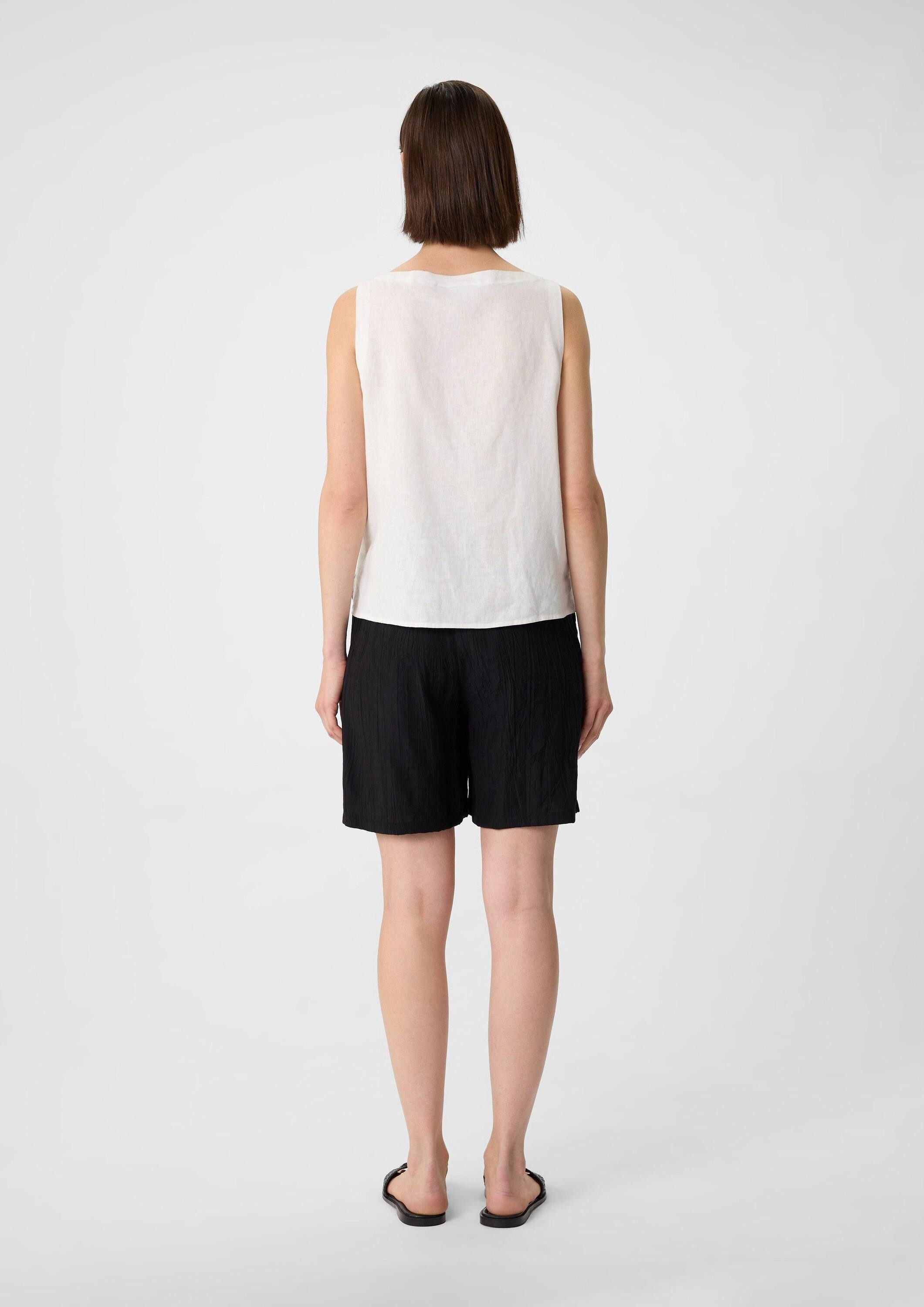 comma Shorts Hose Lässige Shorts aus strukturiertem Viskosemix