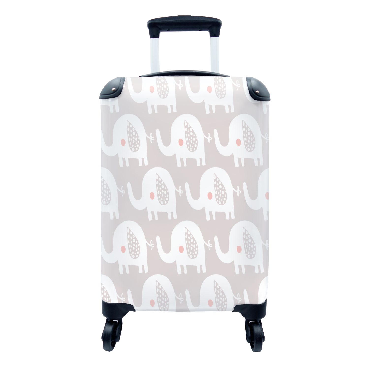 Ferien, Handgepäck Rollen, für Reisetasche Design mit - Punkte, rollen, Trolley, - MuchoWow Elefant Handgepäckkoffer 4 Reisekoffer