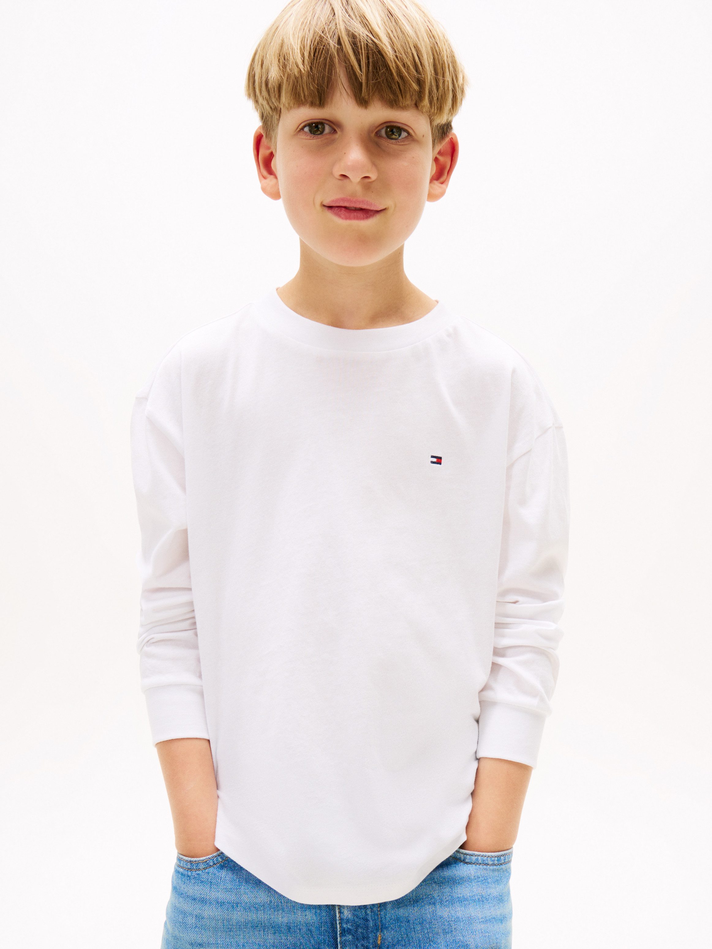 Tommy Hilfiger Langarmshirt ESSENTIAL T-SHIRT LS für Kinder bis 16 Jahre, Markenlogo
