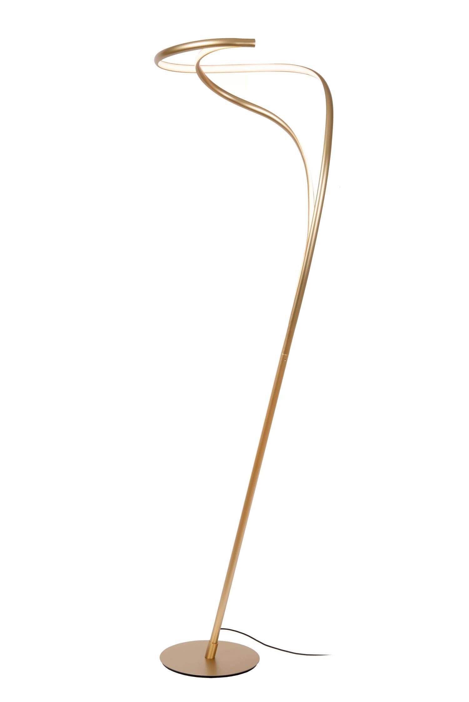 Licht-Erlebnisse Stehlampe HILUR, LED fest integriert, Warmweiß, LED mit Dimmer warmweißes Licht 2700 K 40-2000 lm 180 cm in Gold