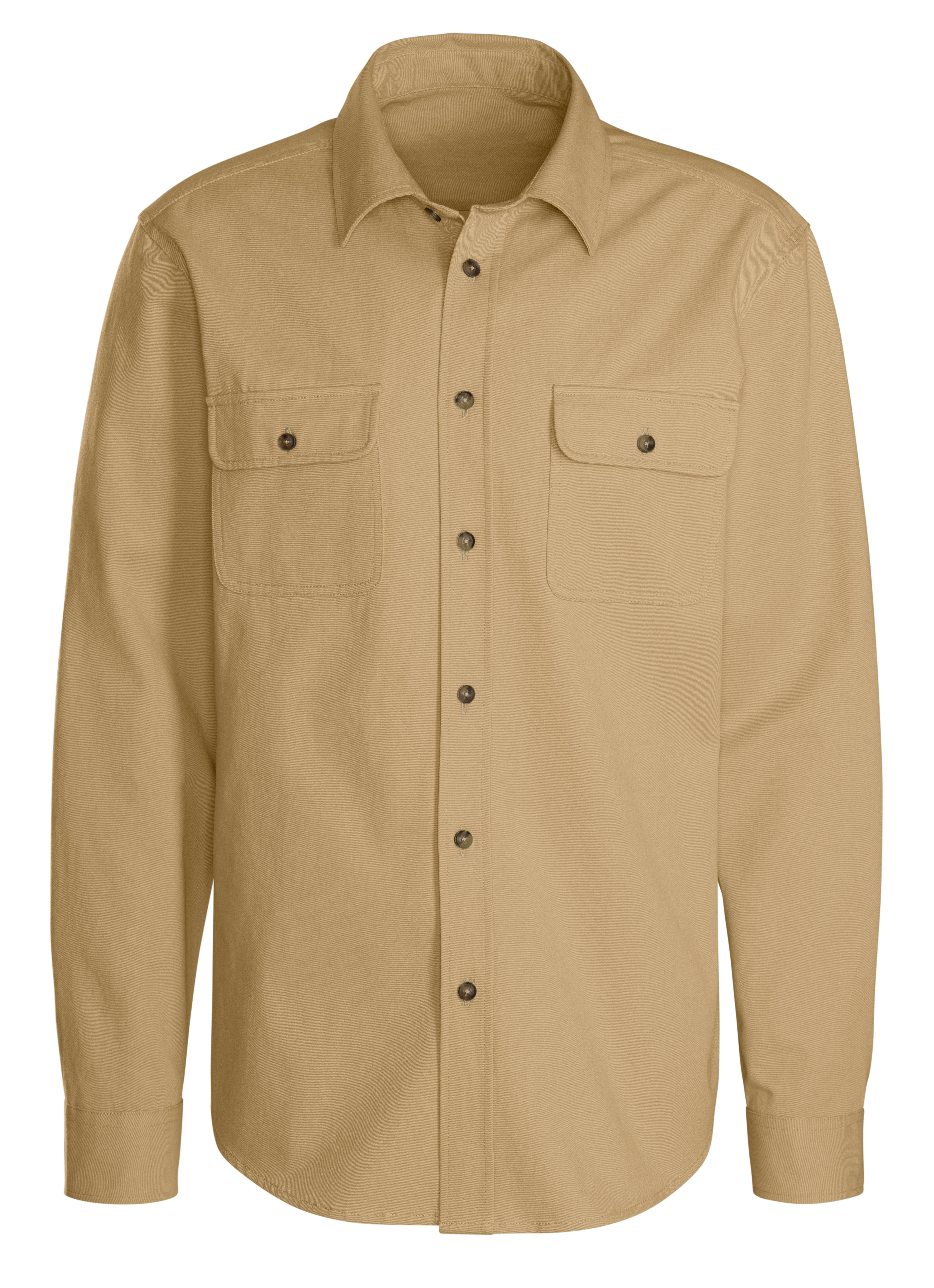 John Devin Langarmhemd Overshirt aus reiner Baumwolle, mit aufgesetzten Tas günstig online kaufen