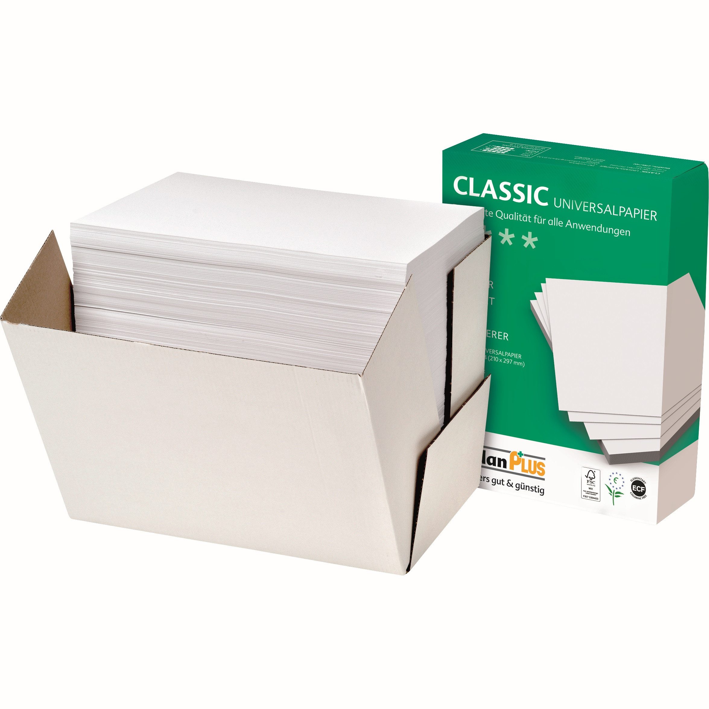 NO NAME Kopierpapier SoldanPlus Kopierpapier CLASSIC Öko-Box, DIN A4, 80 g/m², Öko-Box: 2.500 Blatt