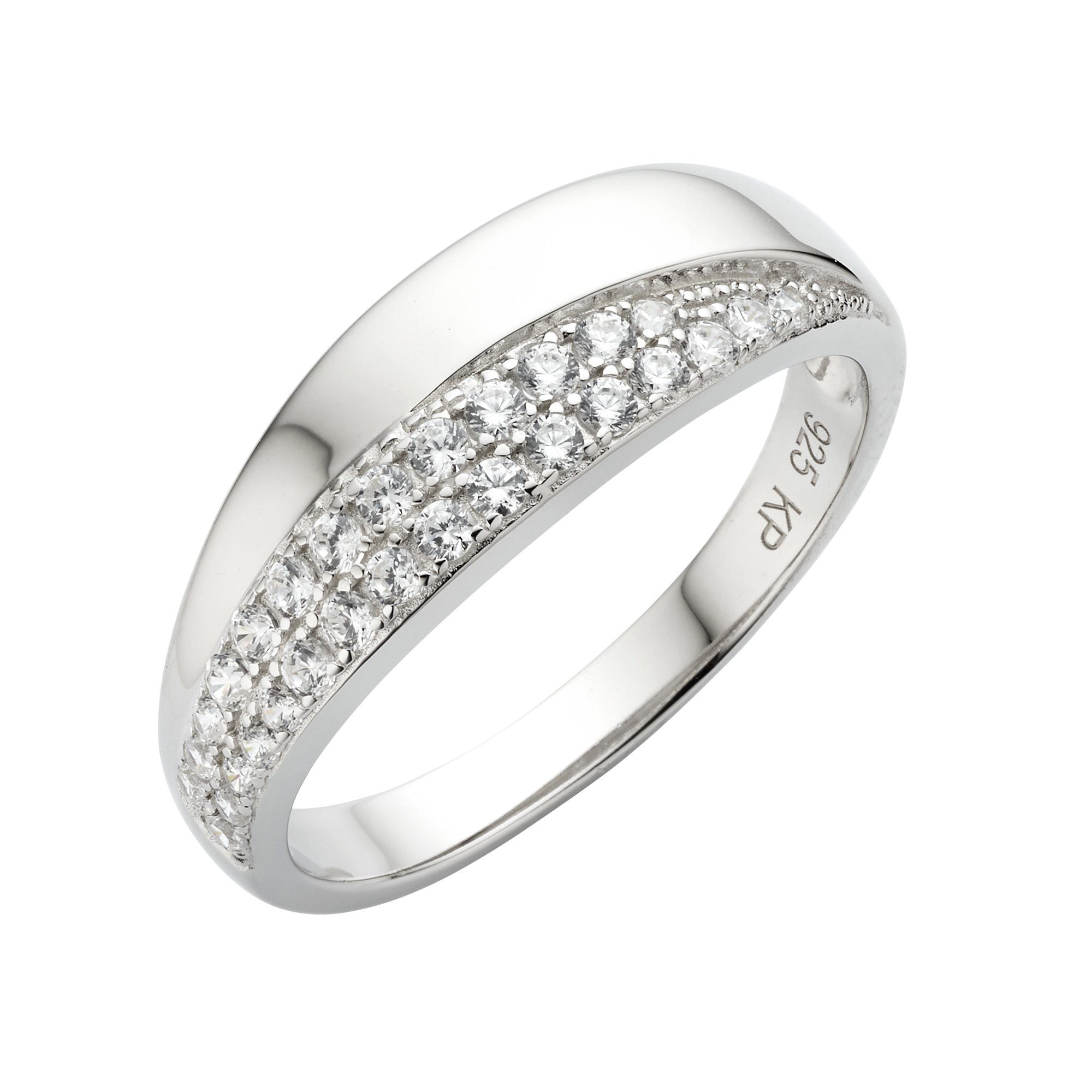 Zeeme Fingerring 925/- Sterling Silber Zirkonia weiß