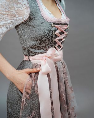 HOFGLANZ Dirndl Damen Grau & Rosa, Traditionelles Trachtenkleid im Modernem Flair