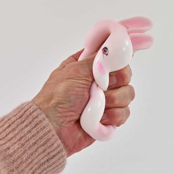 Kögler Lernspielzeug 2 x Squeeze Tier Hase weiß & rosa Antistress Knautschtier 11 cm (2-St)
