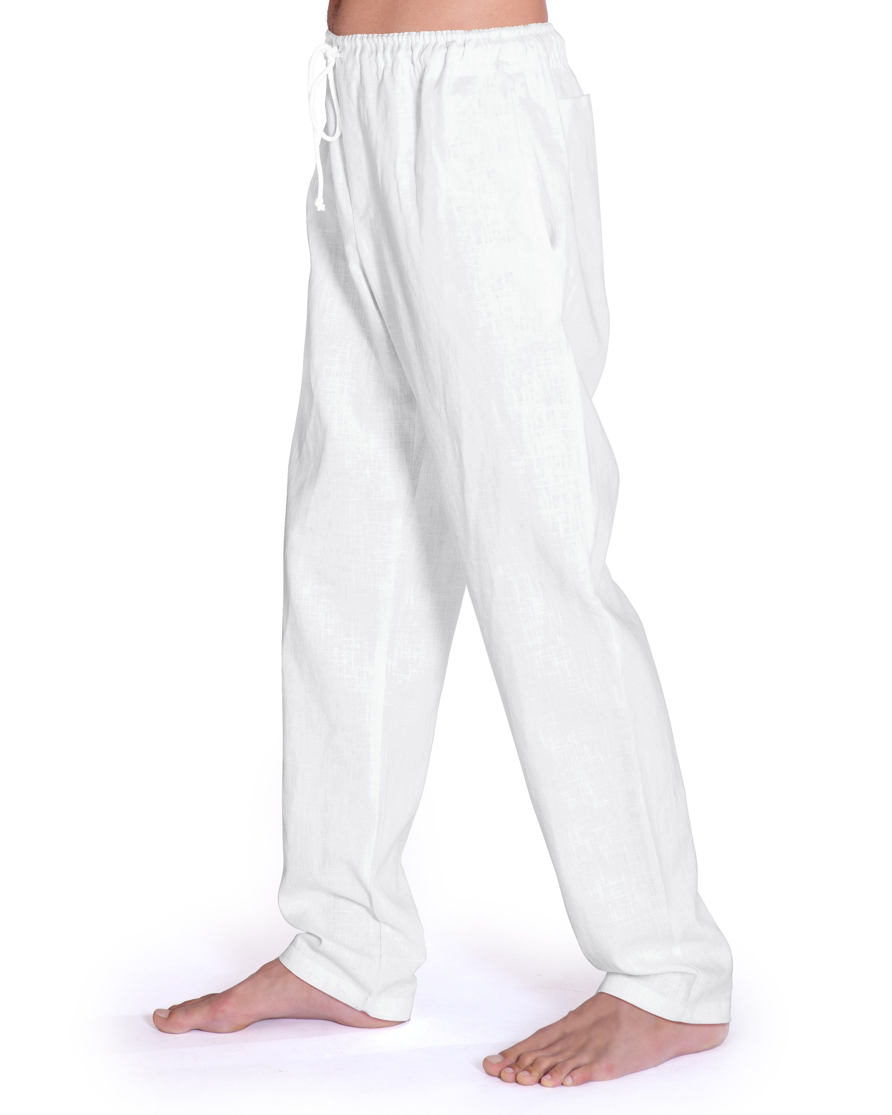 SCHAZAD Leinenhose weiss Chino