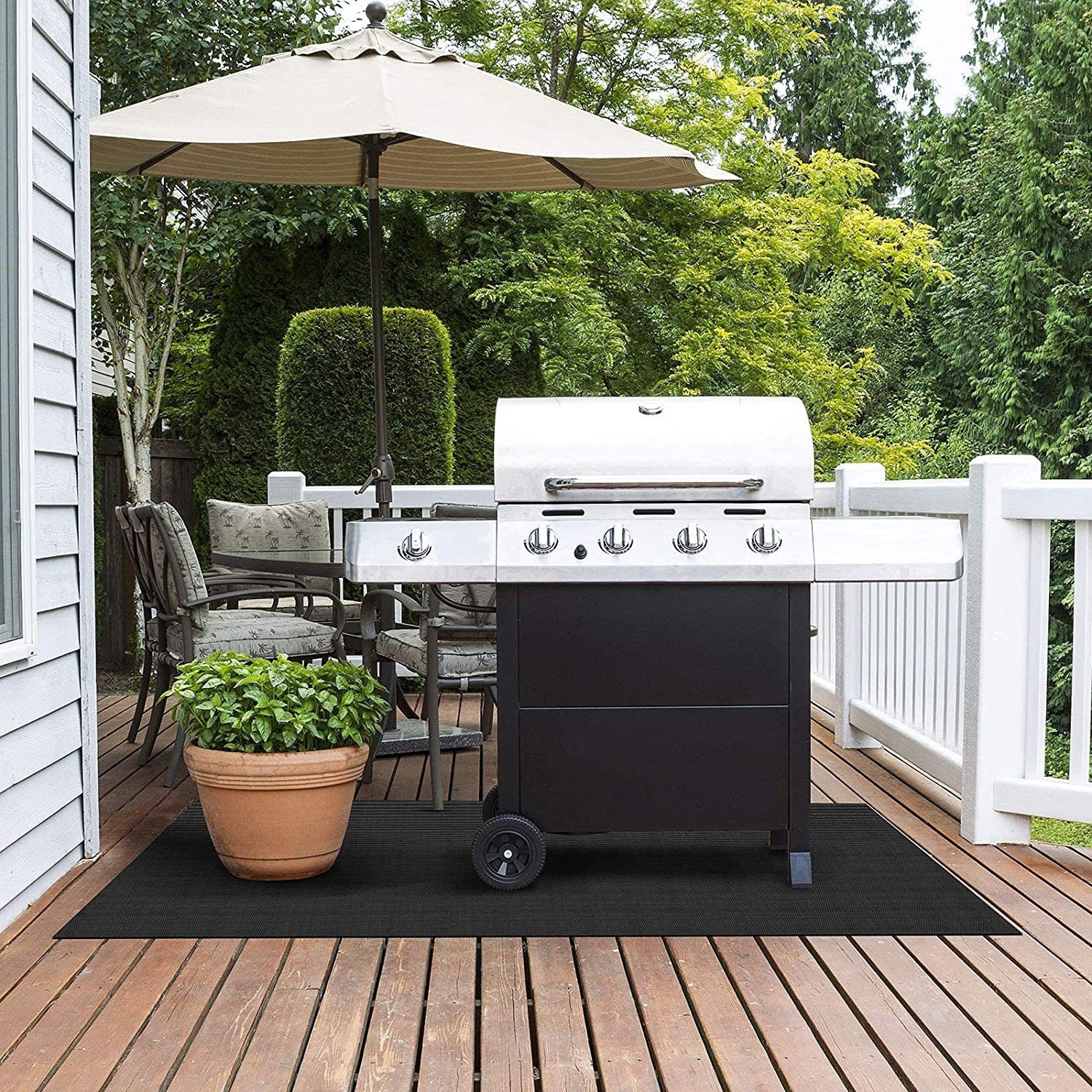 Karat Bodenschutzmatte Grillschutzmatte schwer entflammbar BBQ Matte Outdoor Bodenschutz, Outdoor Matten für den Grill, verschiedene Farben & Größen