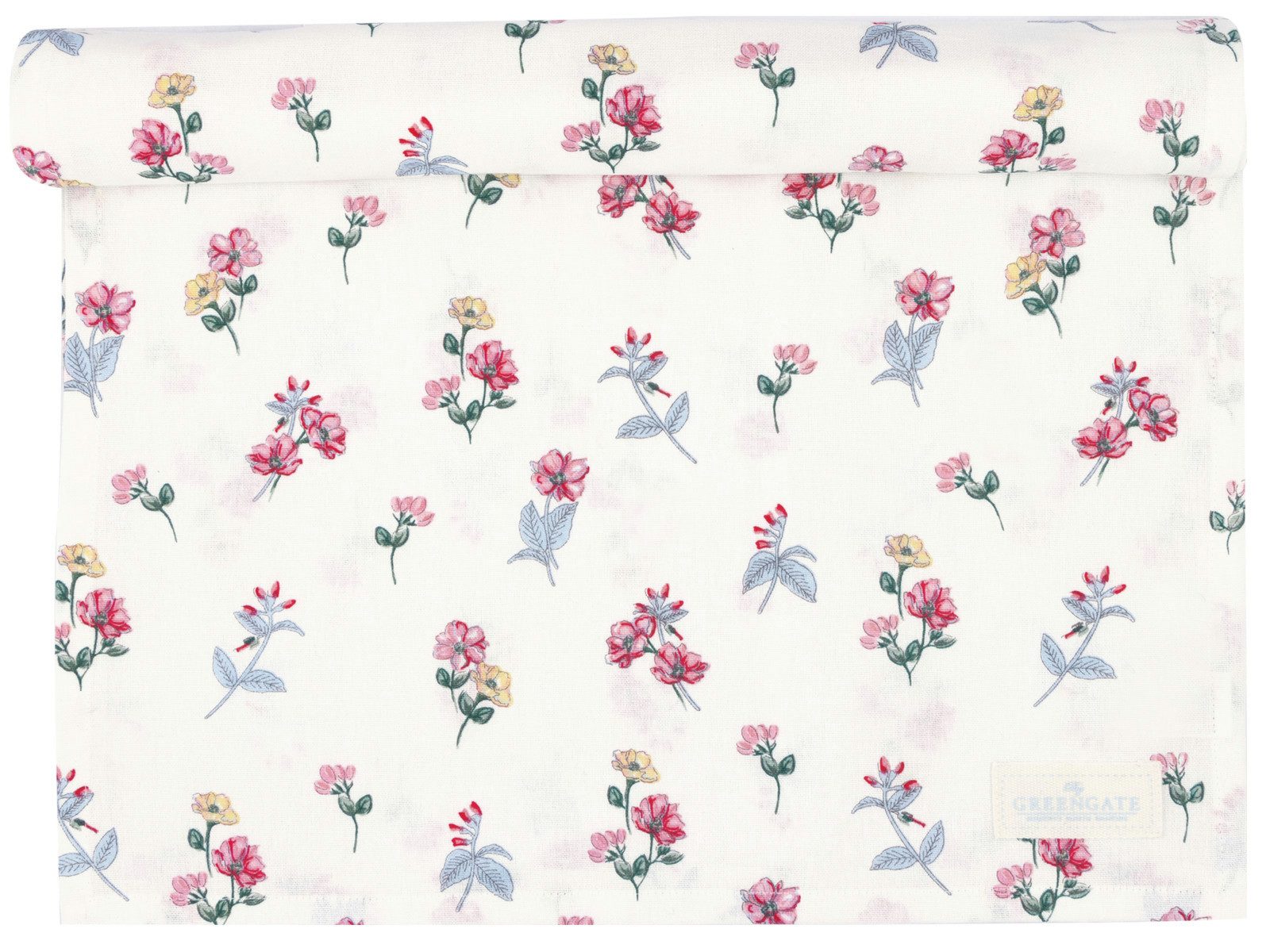 Greengate Tischdecke Portia Tischläufer white 140x45cm