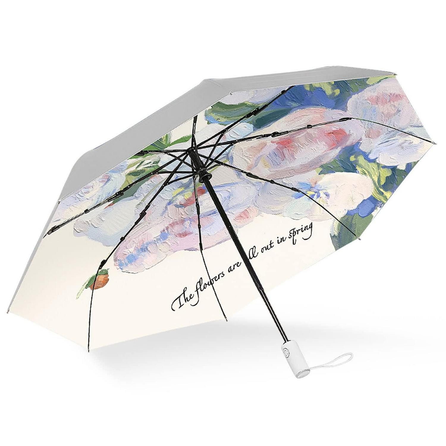 LuxusKollektion Taschenregenschirm Damen Automatik Faltschirm UV-Schutz