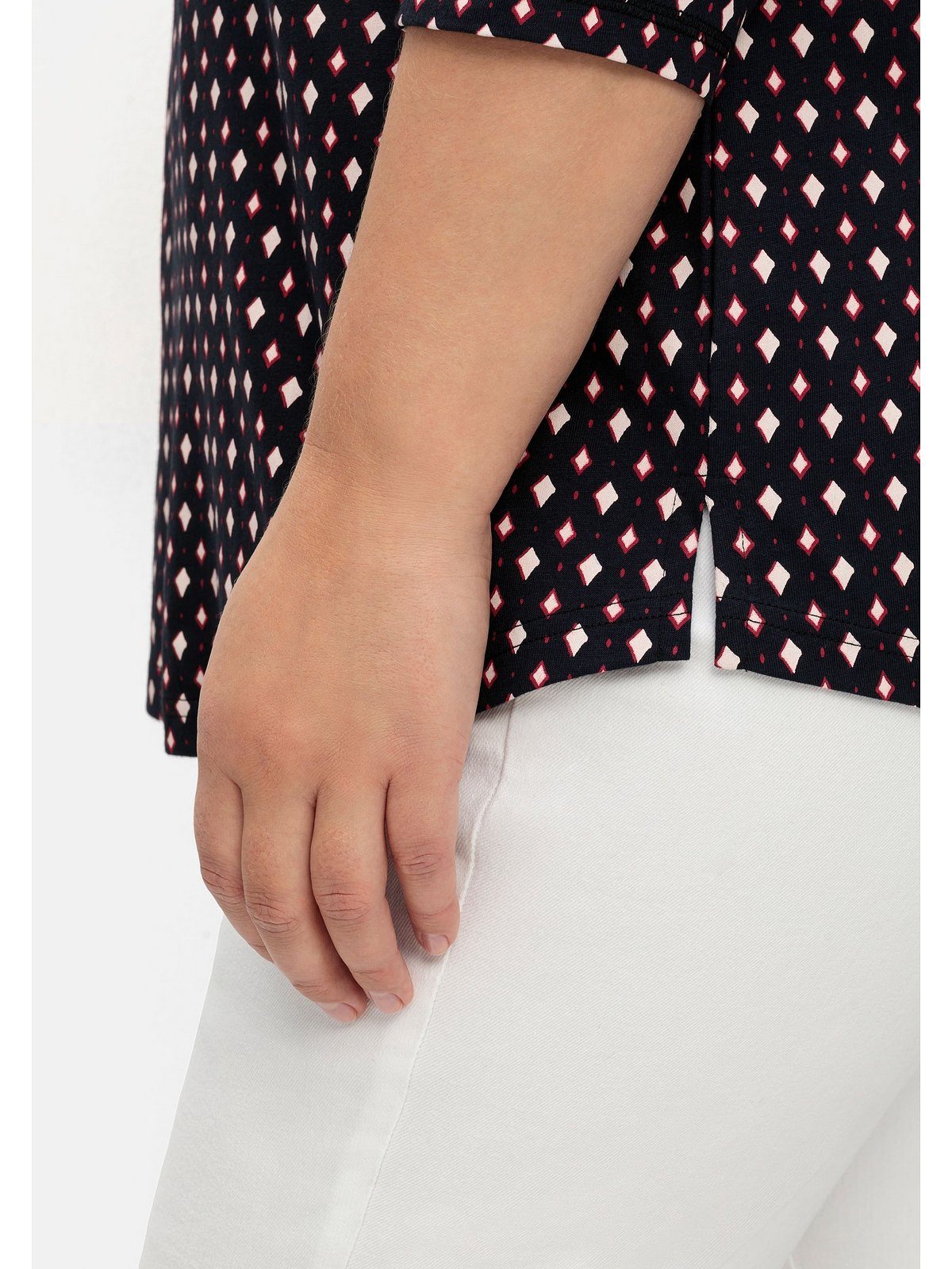 Sheego 3/4-Arm-Shirt Große Größen mit grafischem Minimalprint