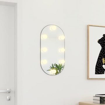 vidaXL Spiegel Spiegel mit LED-Leuchten 60x30 cm Glas Oval