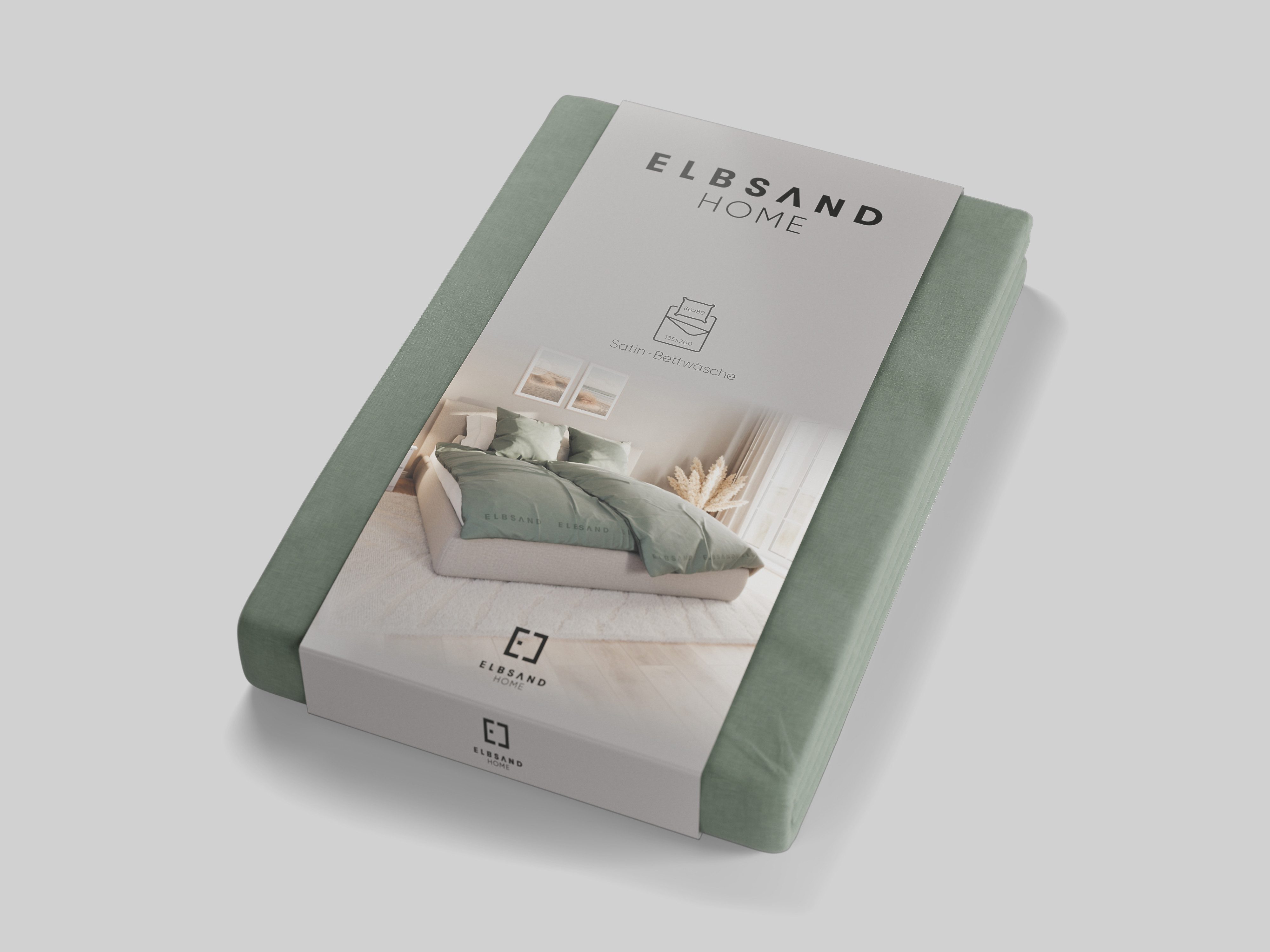 Elbsand Home Bettwäsche, 100% Baumwolle, Satin, 2 teilig
