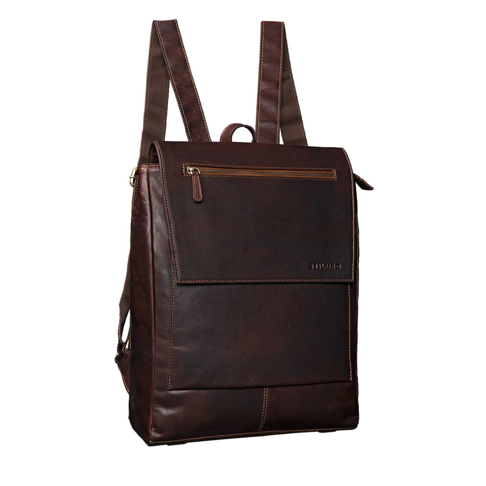 STILORD Notebook-Rucksack "Maurice" Rucksack Vintage Leder Damen Herren