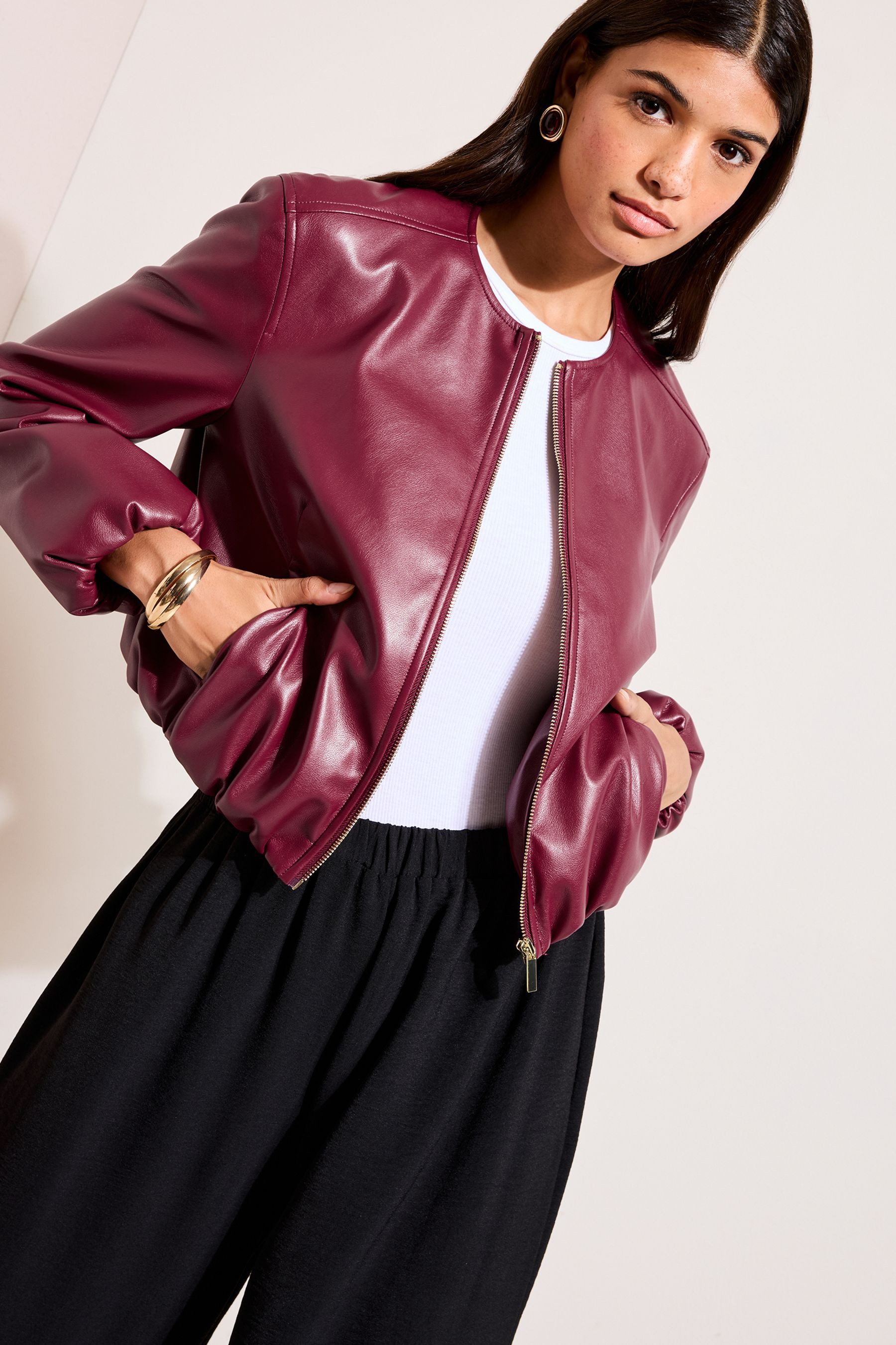 Friends Like These Lederjacke Friends Like These Kunstlederjacke mit Ballon günstig online kaufen