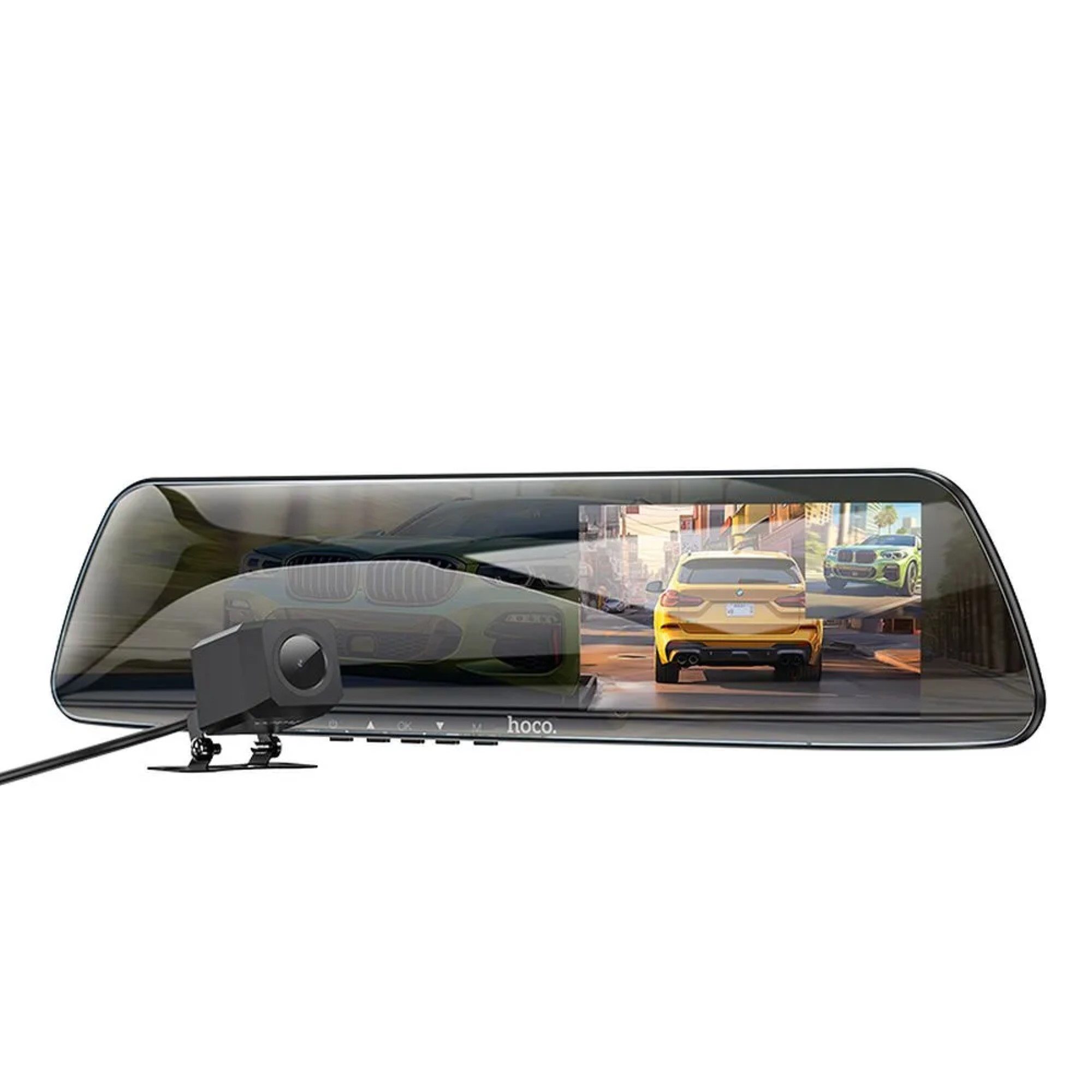 Autokamera / Fahrrekorder am Spiegel + mit DV4-Rückfahrkamera Rückfahrkamera