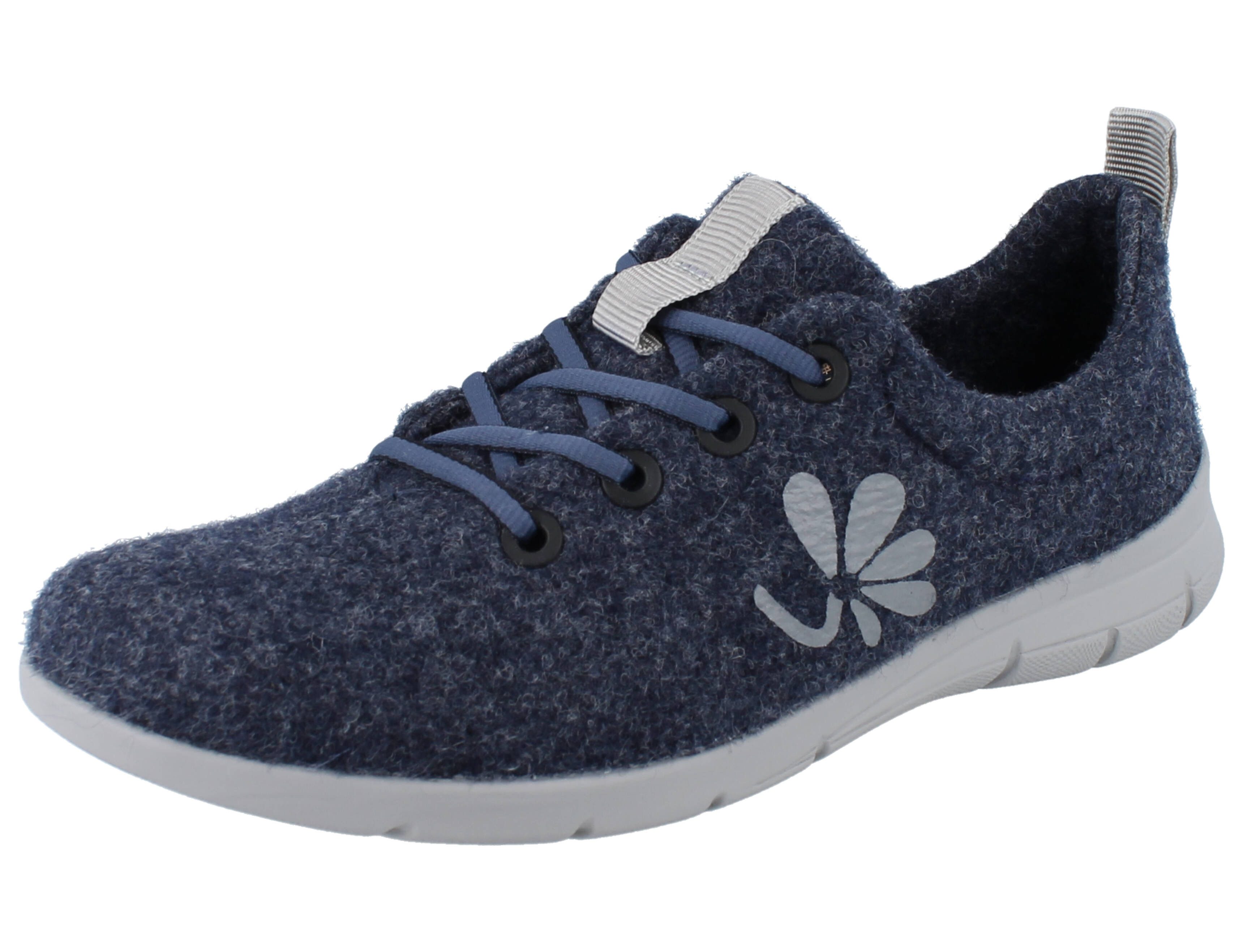 natural Sense NATURAL SENSE Damen Sneaker blau/Wollfilz - Größe: 39 Schnürschuh Wechselfußbett