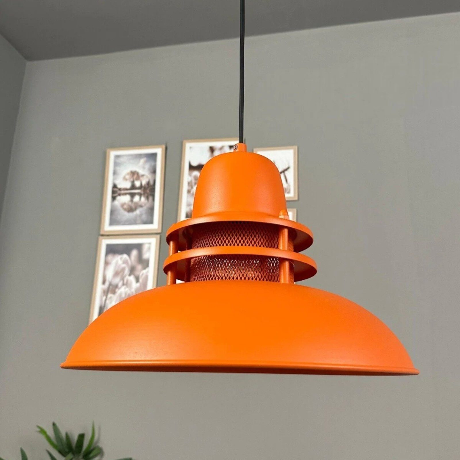Bamyum Pendelleuchte Bamyum Hängelampe Metall Ø34 cm E27 Retro Lampe, ohne Leuchtmittel – Bild 5 von 5