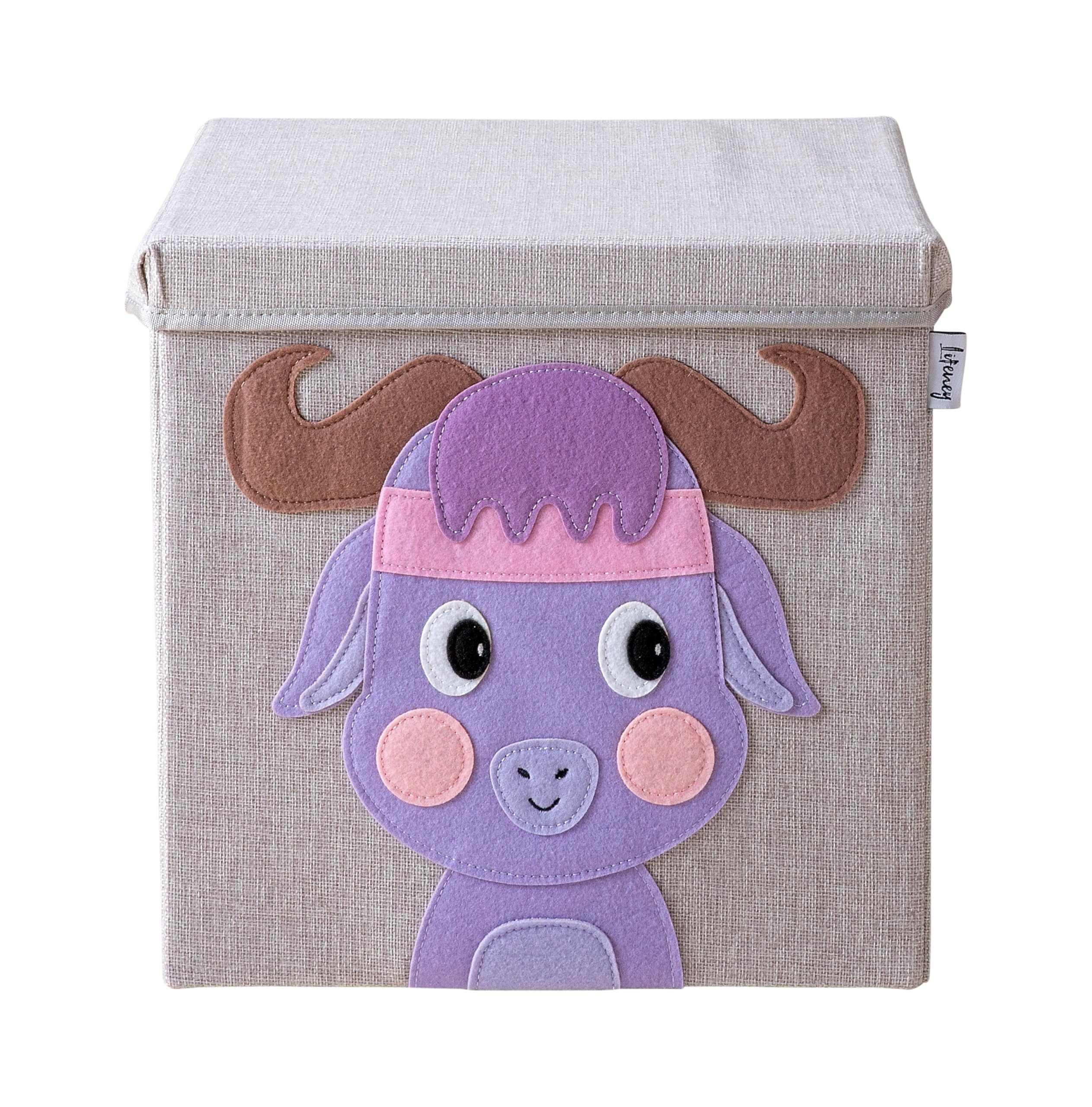 Lifeney Aufbewahrungsbox Aufbewahrungsbox mit Deckel für Würfelregale, 25 cm, Tiermotiv, Ideal für Spielzeug im Kinderzimmer
