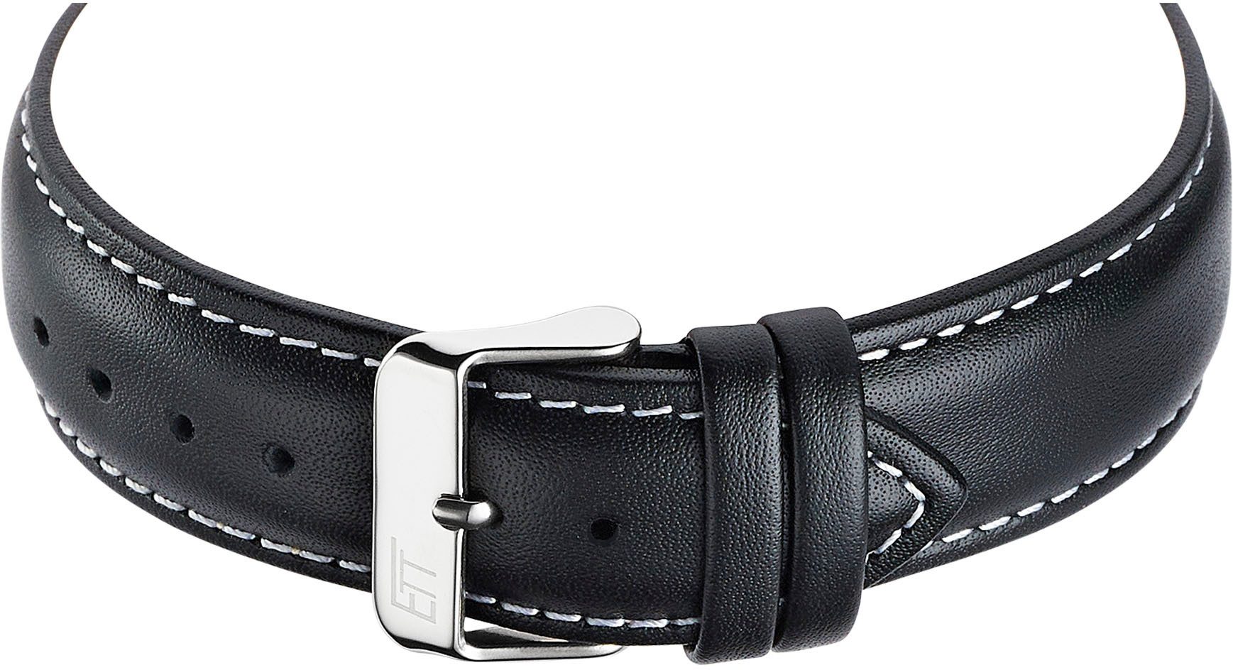 ETT Funkuhr Gobi EGS-11436-12L, Armbanduhr, Herrenuhr, Datum, Solar, Lederarmband