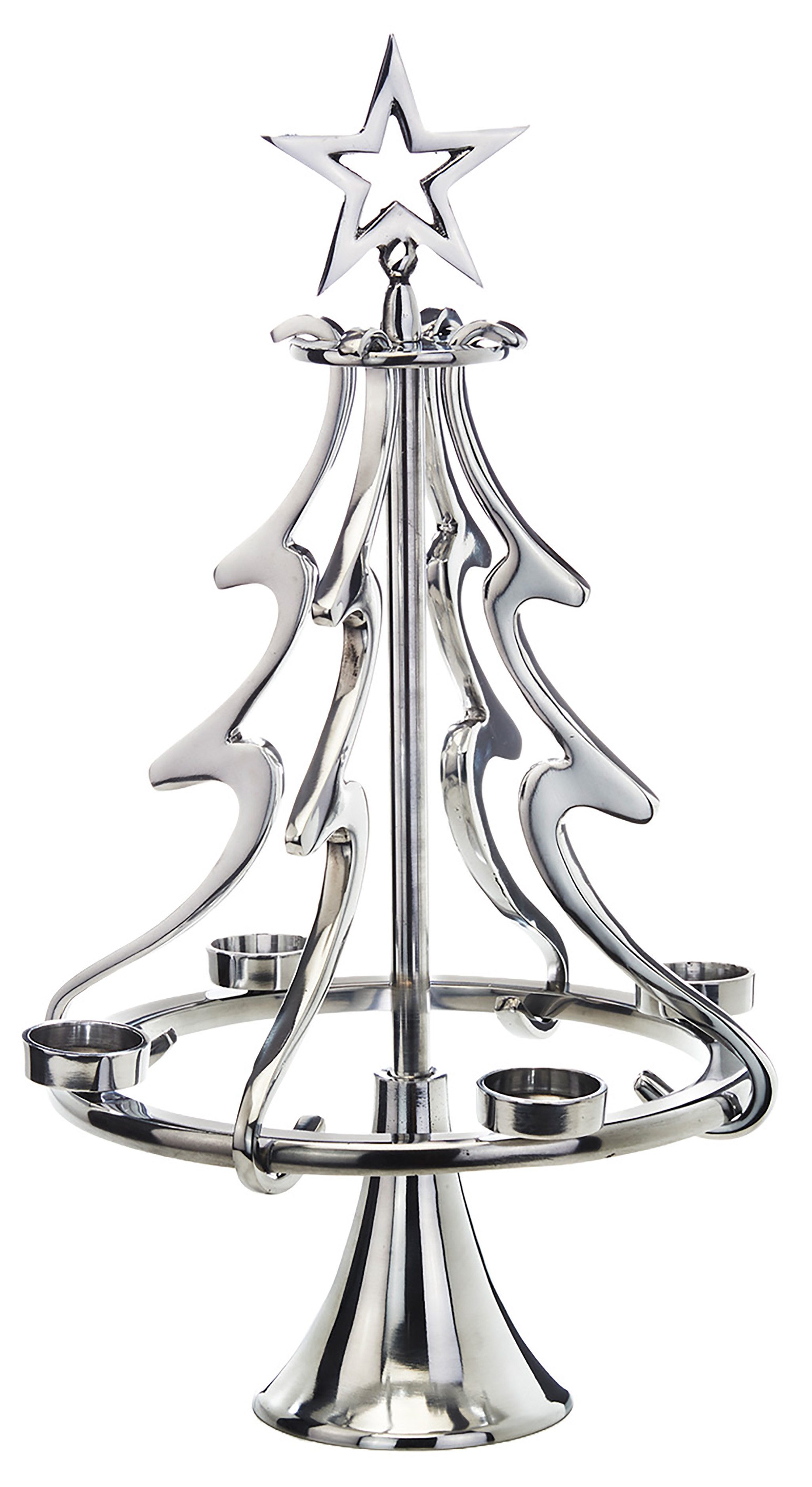 Kobolo Kerzenhalter Kerzenständer Adventskranz XMASTREE, Weihnachtsdeko Adventsdeko Kerze (Stück, 1 St., Stück), aus Metall