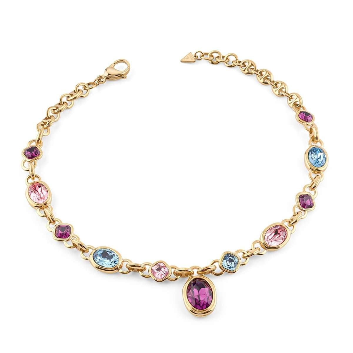 Guess Kette mit Anhänger JUBN05310JWYGMCT/U, für Damen Multi Crystals Goldfarben