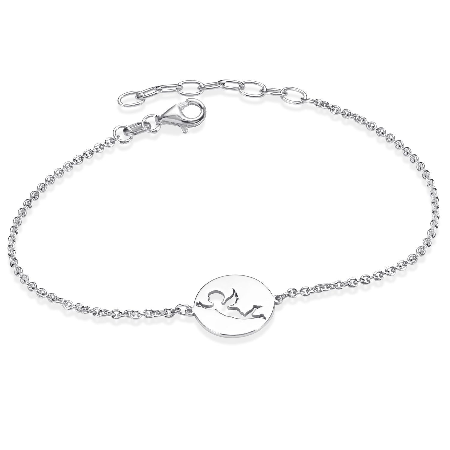 Materia Armkette Damen Silber Engel / Schutzengel 16-19cm SA-115, 925 Sterling Silber