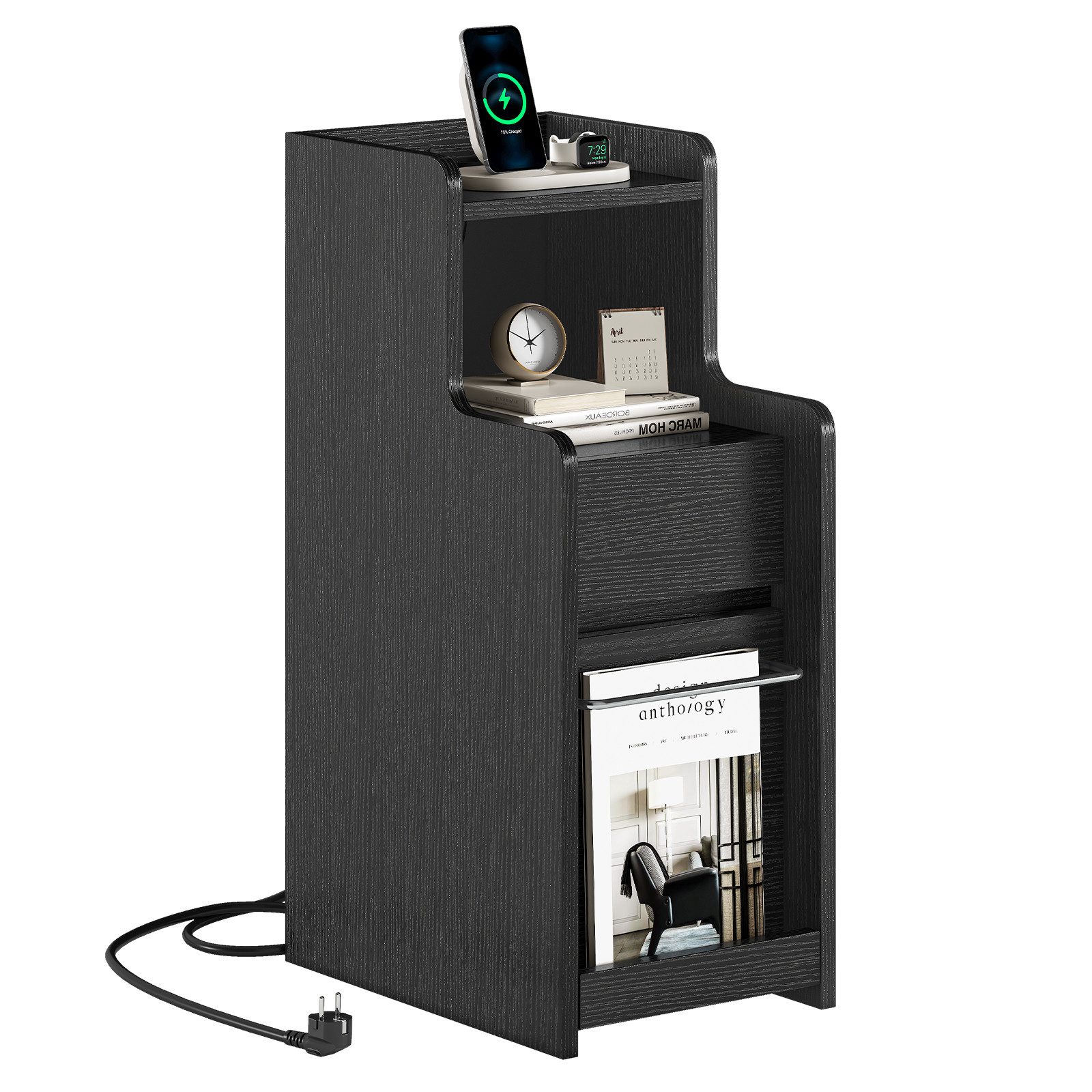 MSMASK Nachttisch Ladefunktion LED-Licht, 2 Schubladen, (1-St) günstig online kaufen